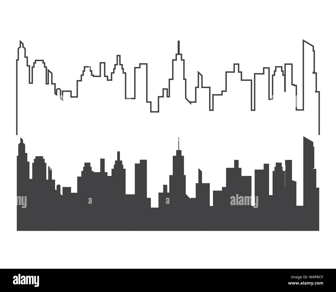 city skyline vector silhouette illustration Stock Vector Image & Art ...