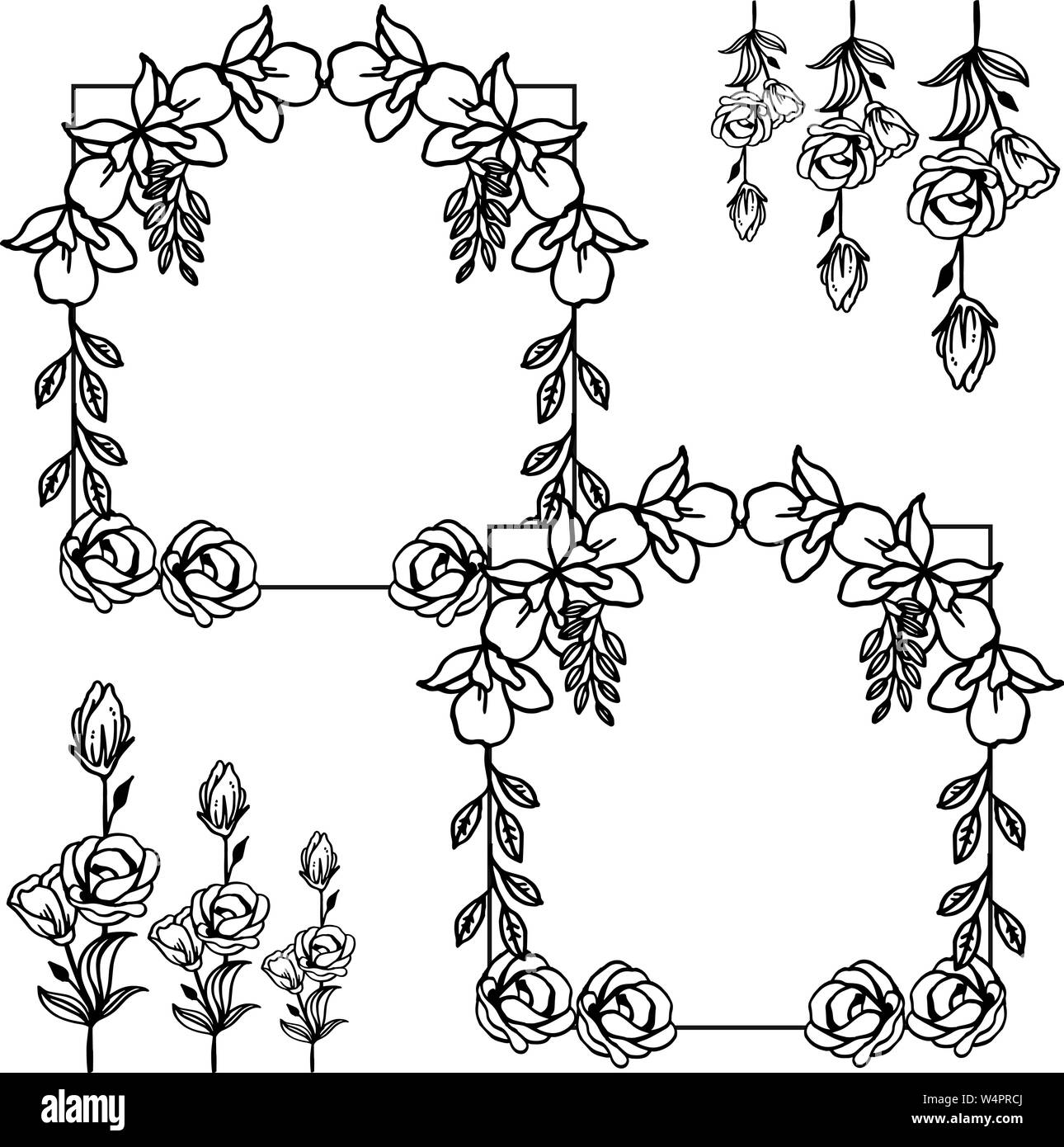 Art ornamental decorative leaf flower frame. Vector illustration Stock ...