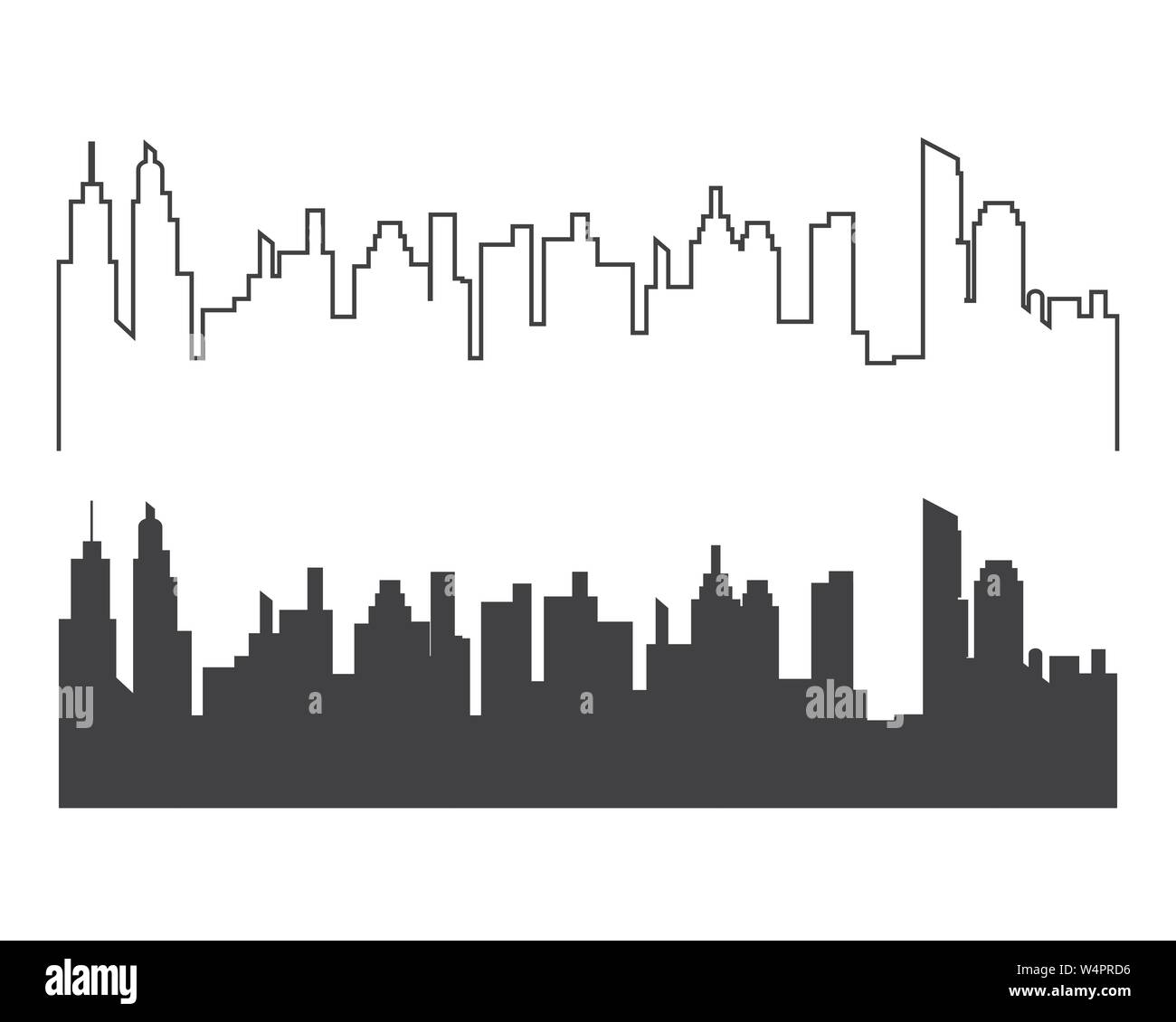 city skyline vector silhouette illustration Stock Vector Image & Art ...