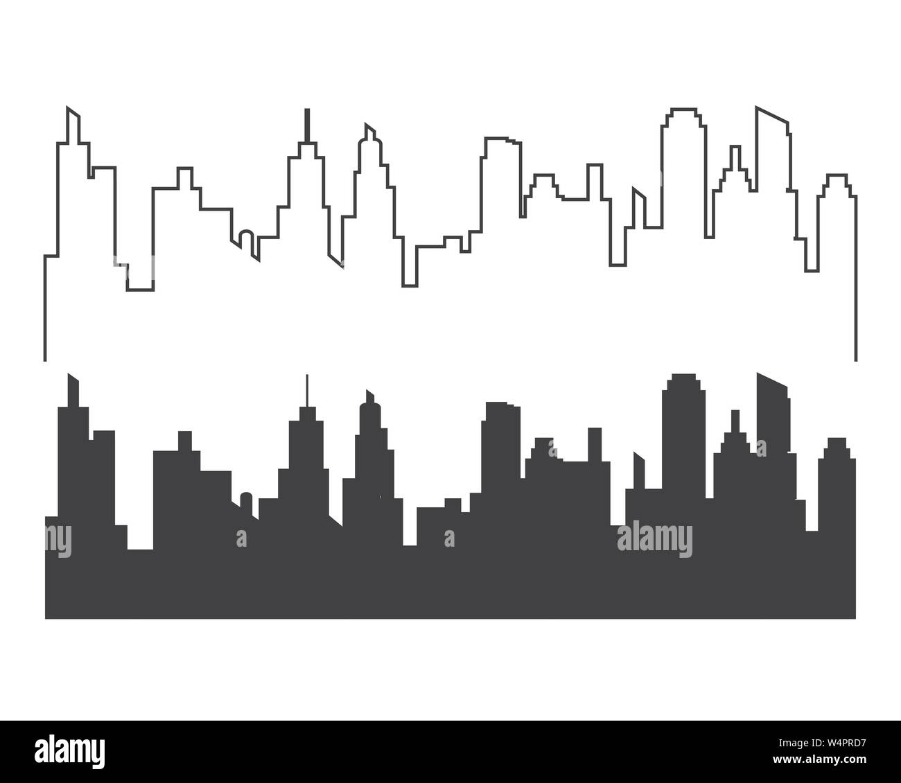 city skyline vector silhouette illustration Stock Vector Image & Art ...