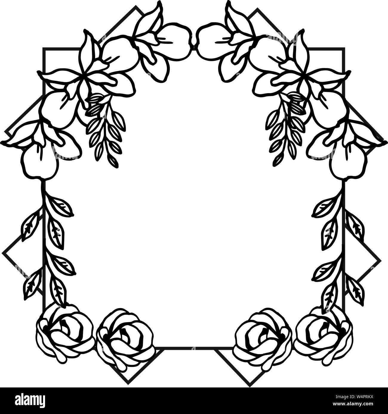 Art ornamental decorative leaf flower frame. Vector illustration Stock ...