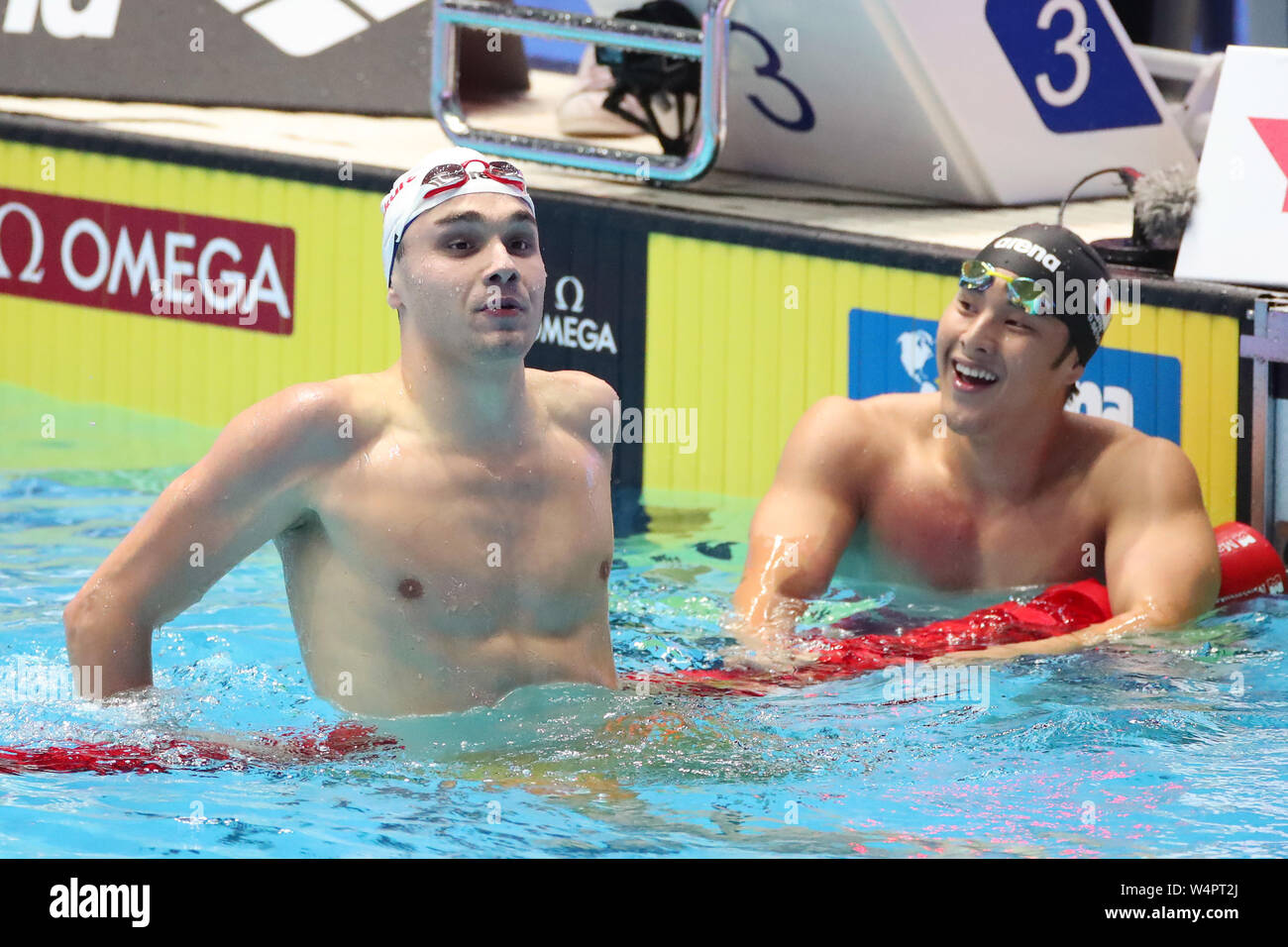 Gwangju South Korea 24th July 2019 L To R Kristof Milak Hun Daiya Seto Jpn Swimming 18th Fina World Championships Gwangju 2019 Men S 200m Butterfly Final At Nambu International Aquatics Centre