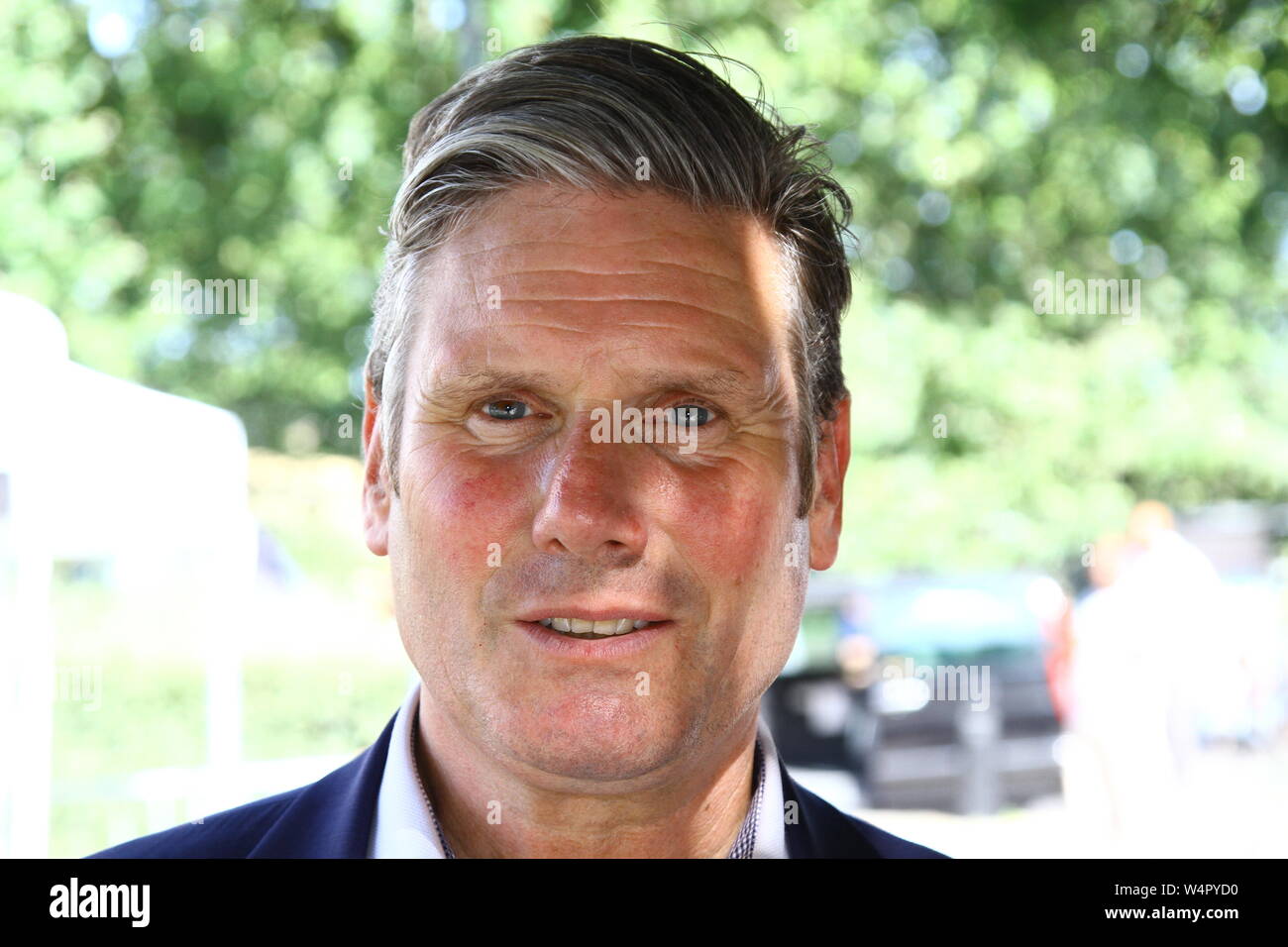 SIR KEIR STARMER PICTURED AT COLLEGE GREEN IN THE CITY OF WESTMINSTER, LONDON, UK ON 24TH JULY 2019. BRITISH POLITICIANS. LABOUR PARTY MPS. OPPOSITION. SHADOW CABINET. SECRETARY OF STATE FOR EXITING THE EUROPEAN UNION. UK POLITICS. BREXIT. RUSSELL MOORE PORTFOLIO PAGE. FAMOUS POLITICIANS. Leader of the Labour part in the United Kingdom. Stock Photo