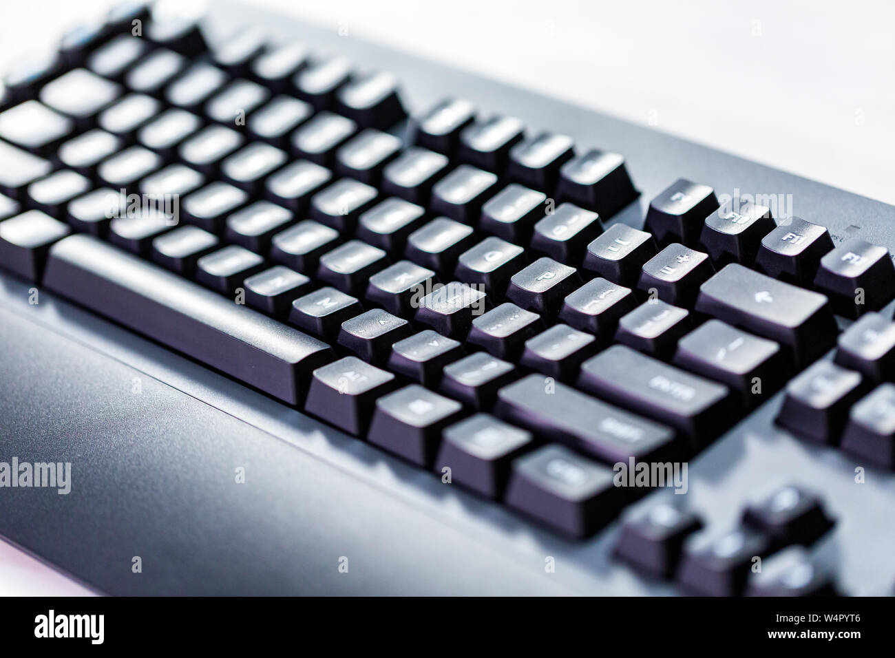Modern black computer keyboard with raised keys Stock Photo Alamy