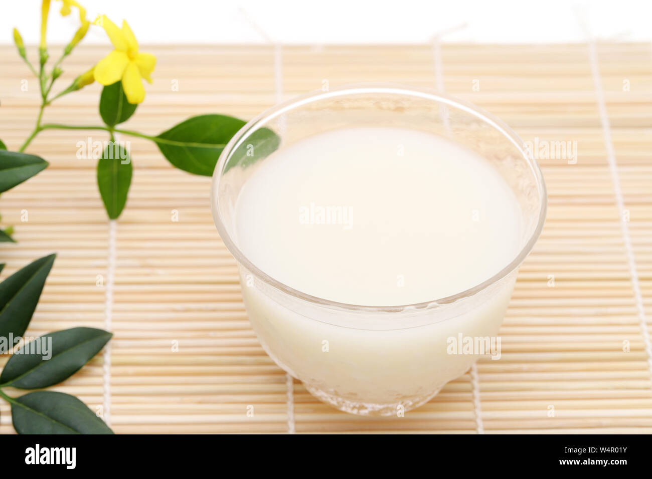 Drink of Japanese traditional sweet alcohol made from sake lees Stock