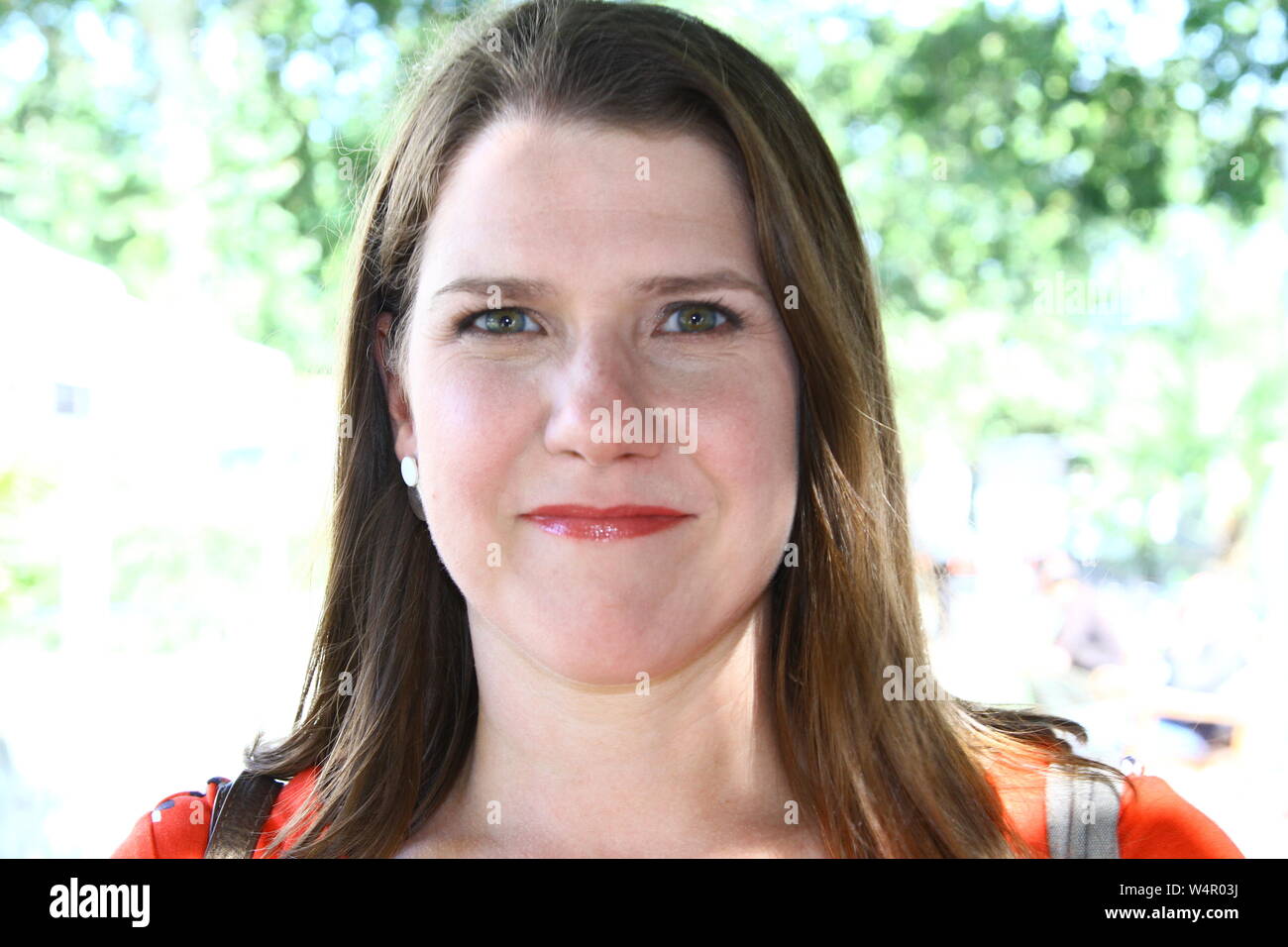 JO SWINSON IN WESTMINSTER ON THE 24TH JULY 2019. LEADER OF THE LIBERAL DEMOCRATS. LIB DEMS. MPS. BRITISH POLITICIANS. UK POLITICS. STOP BREXIT.  REVOKE ARTICAL 50. RUSSELL MOORE PORTFOLIO PAGE. Stock Photo