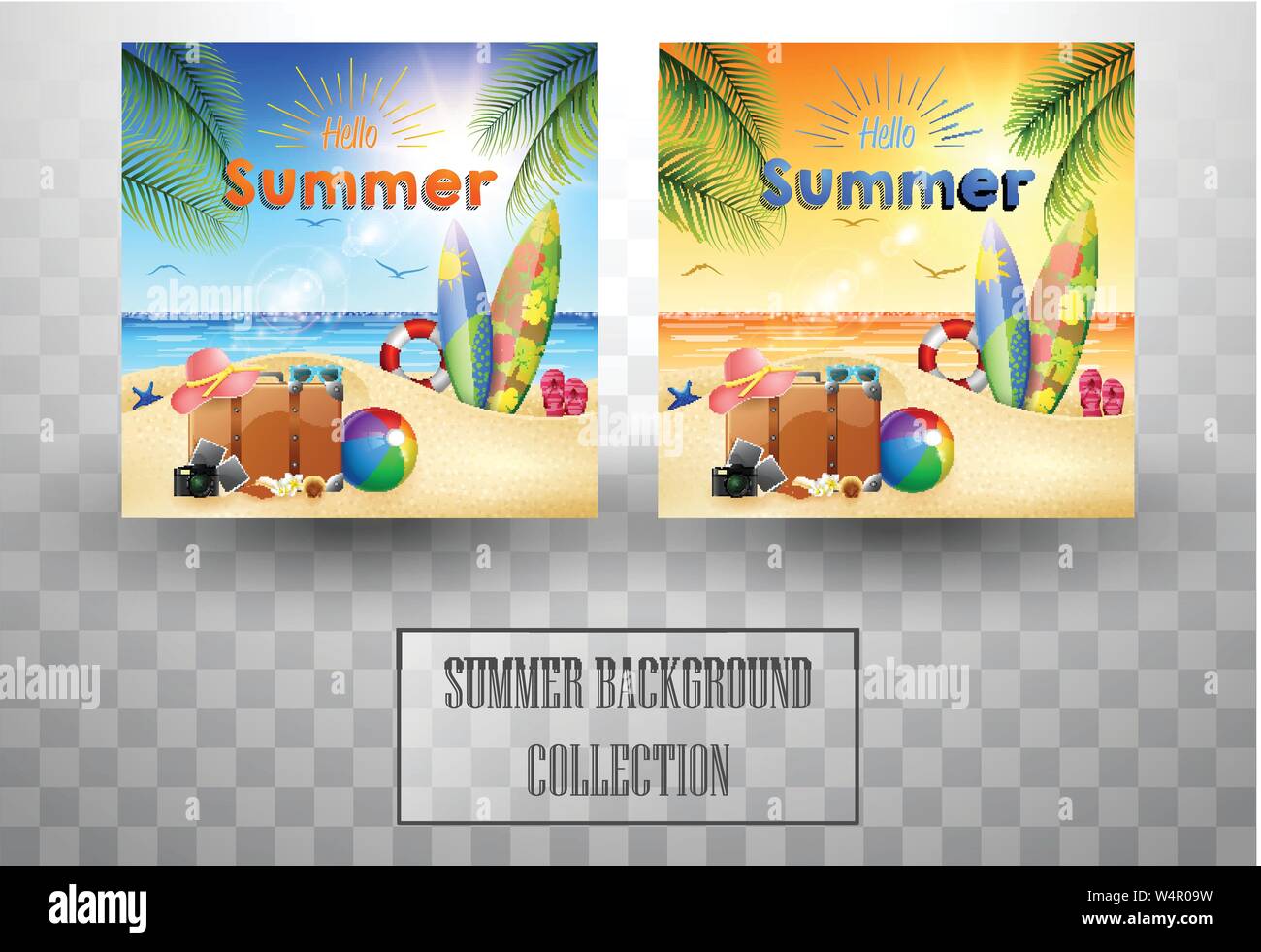 Beautiful summer beach background collections Stock Vector Image & Art ...