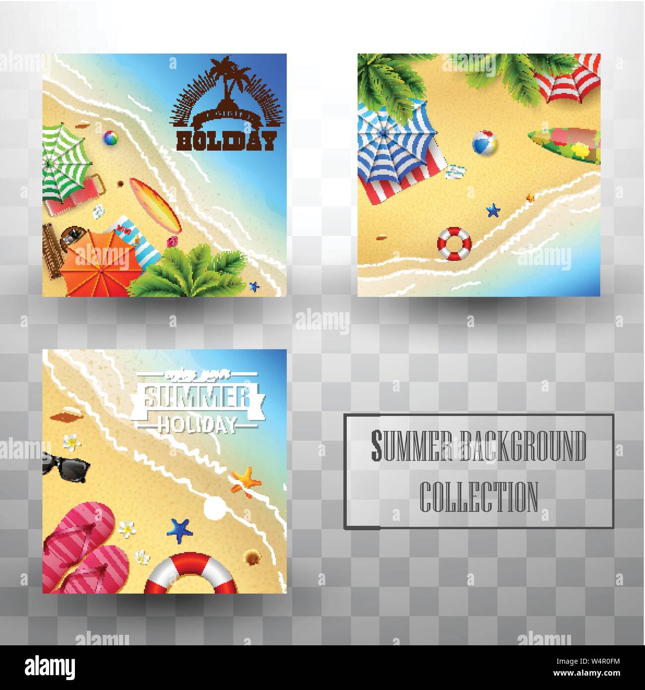 Beautiful top view summer beach background collections Stock Vector ...