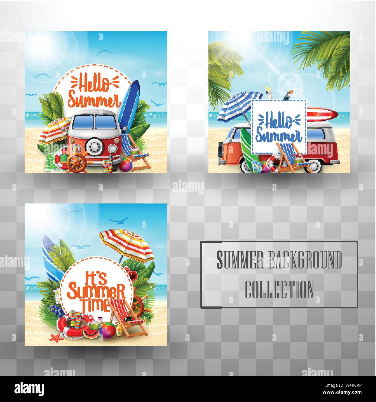 Beautiful summer beach background collections Stock Vector Image & Art ...