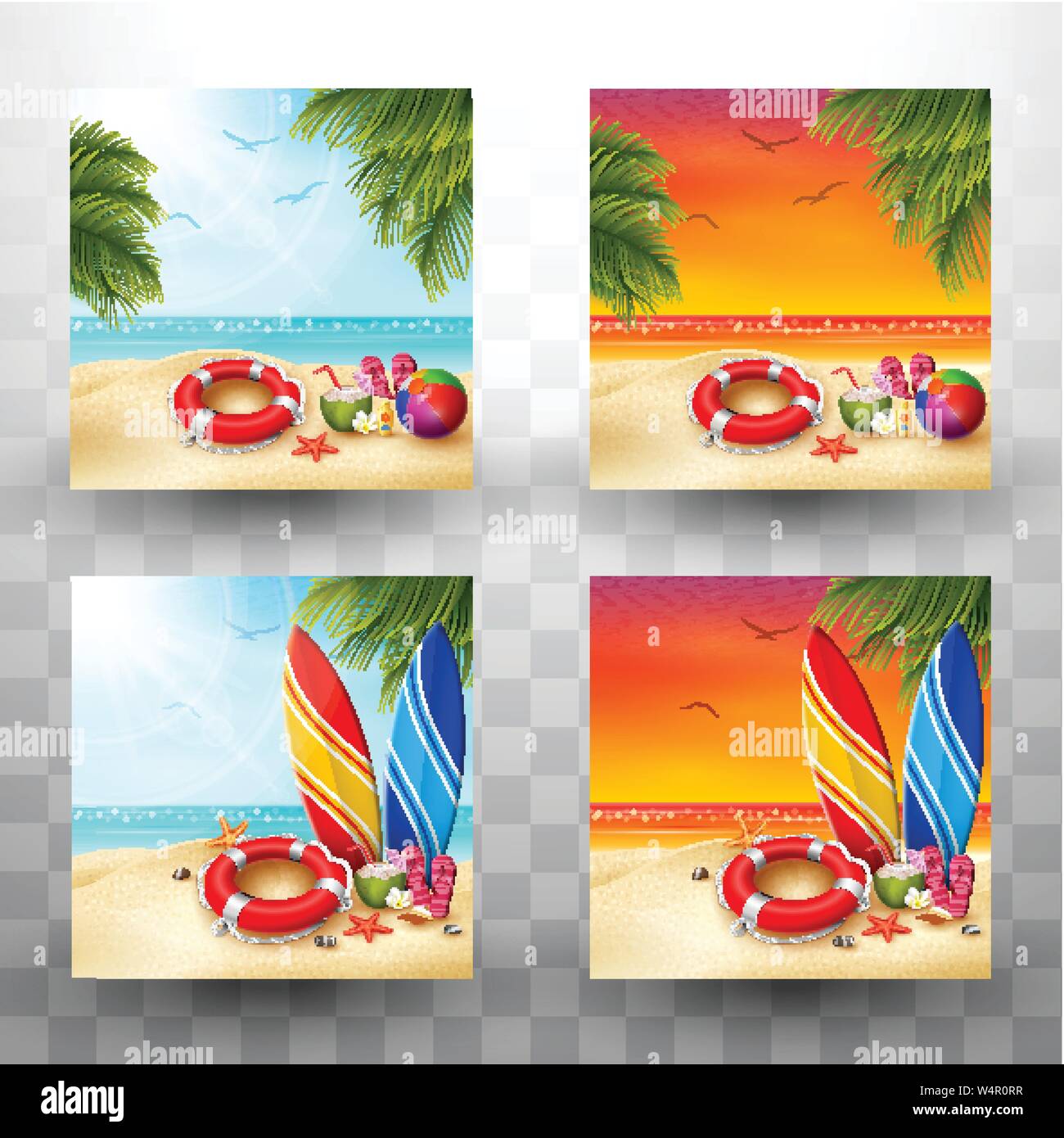Beautiful summer beach background collections Stock Vector Image & Art ...