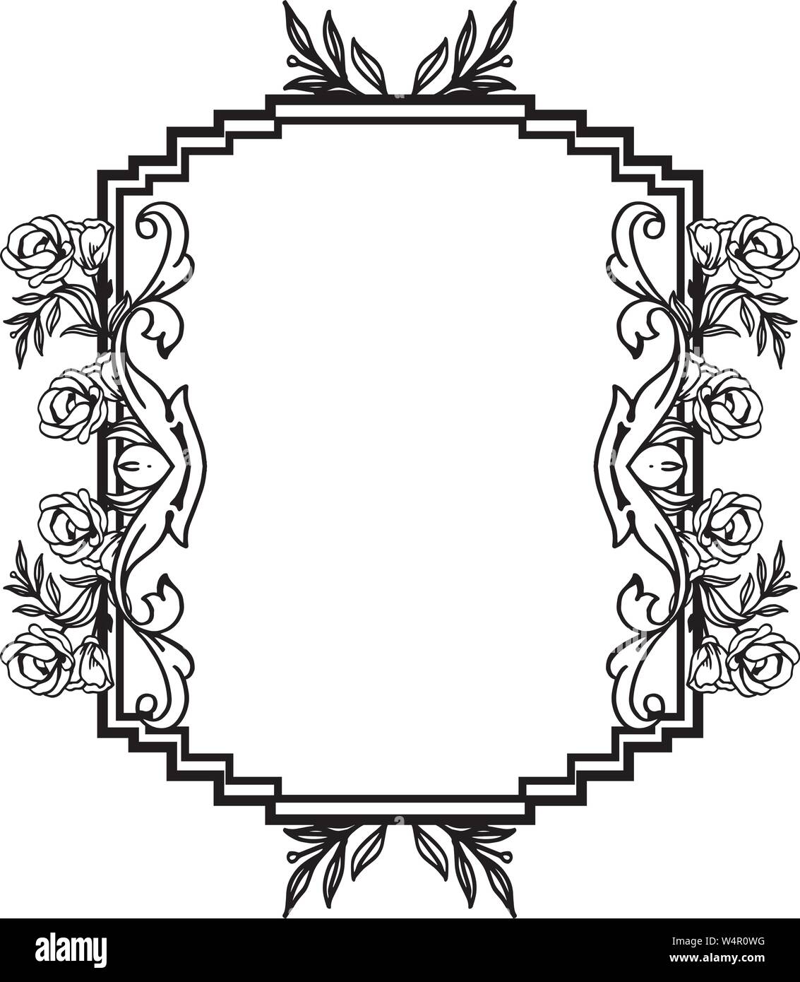 Ornament floral frame, invitation card, decoration pattern. Vector ...