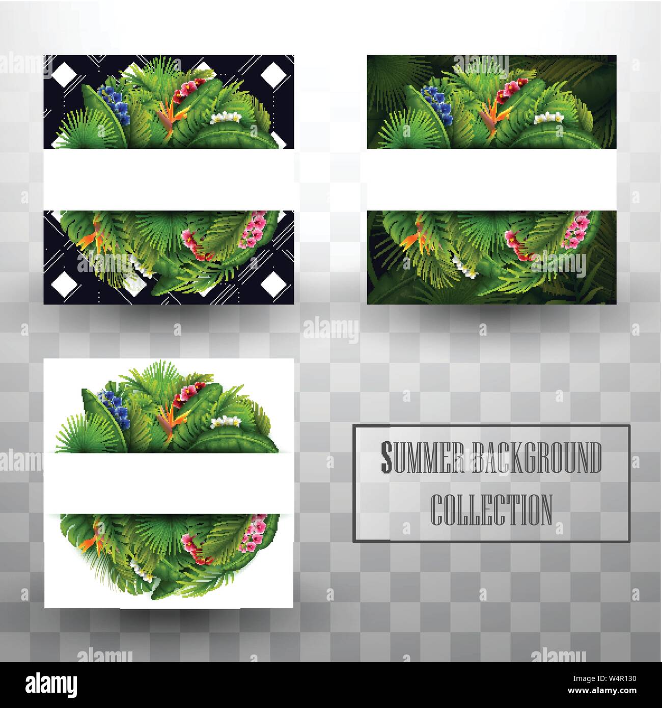 Summer tropical leaves background collections Stock Vector Image & Art ...