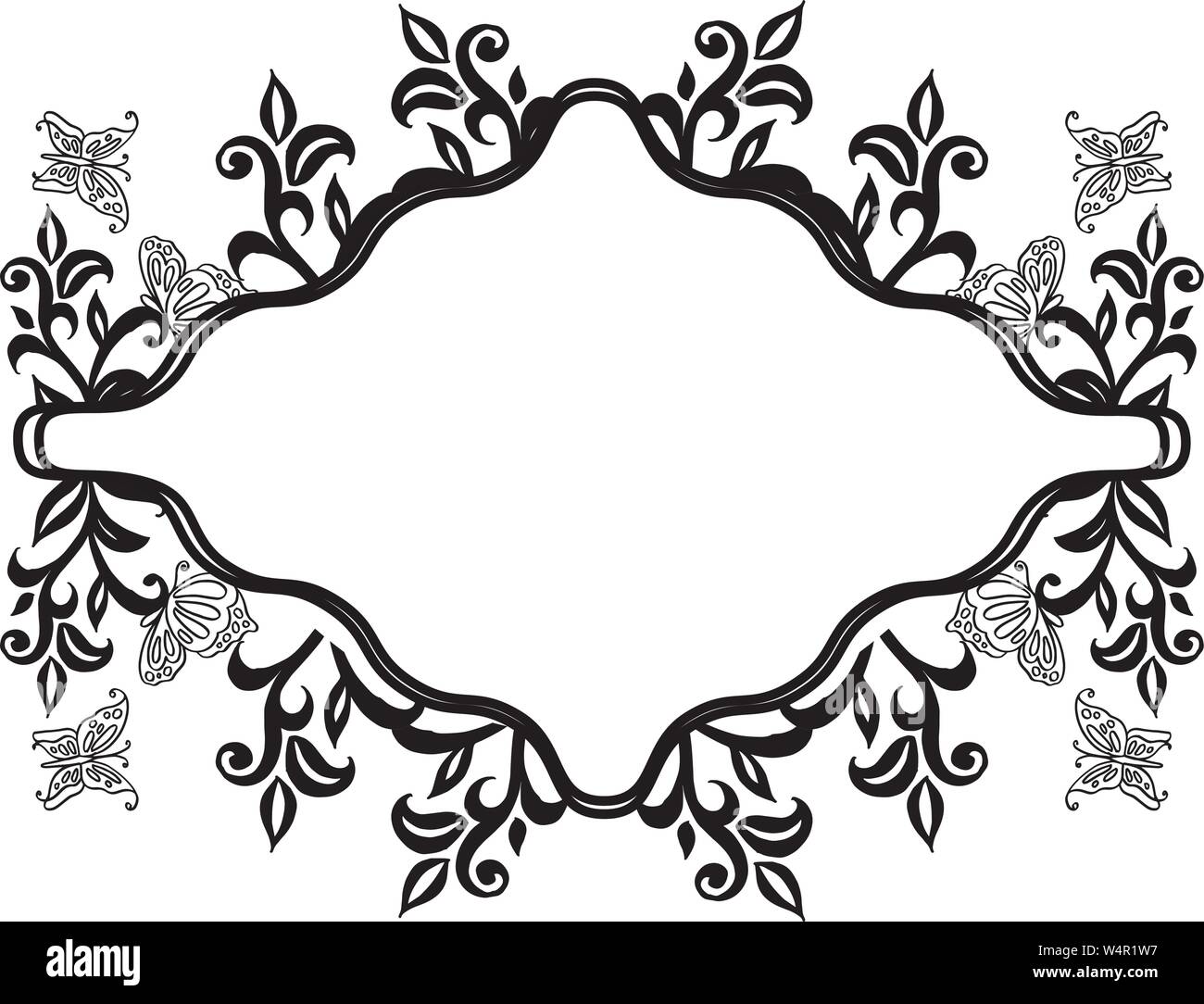 Design element isolated on white background, with drawing of floral ...