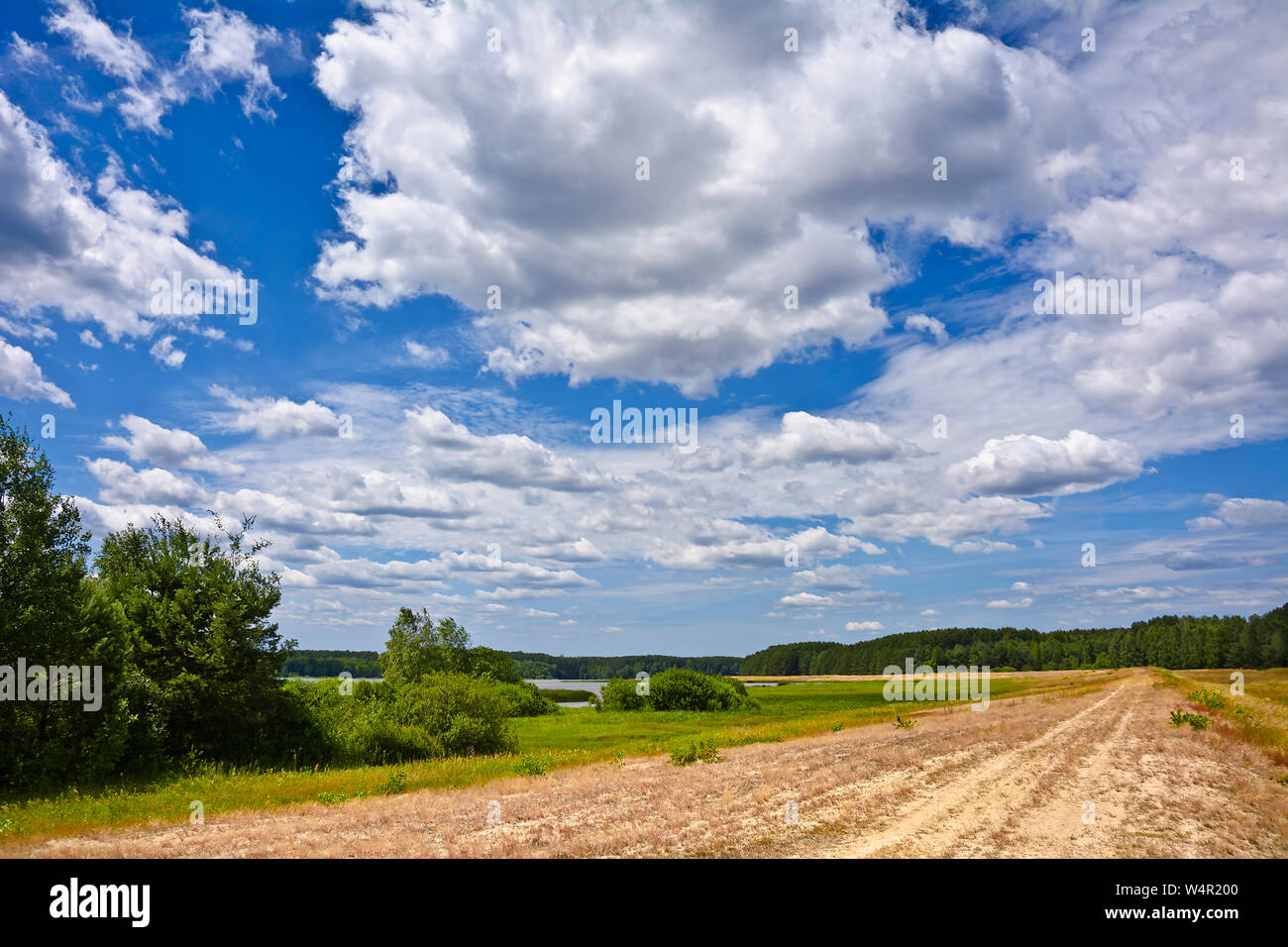 Summer landscape with clouds Stock Photo - Alamy