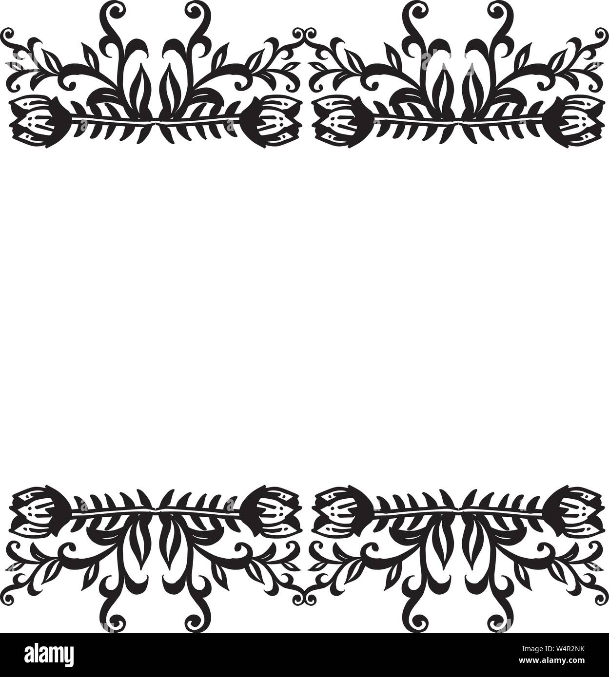 Black and white floral pattern design, for decoration greeting card ...