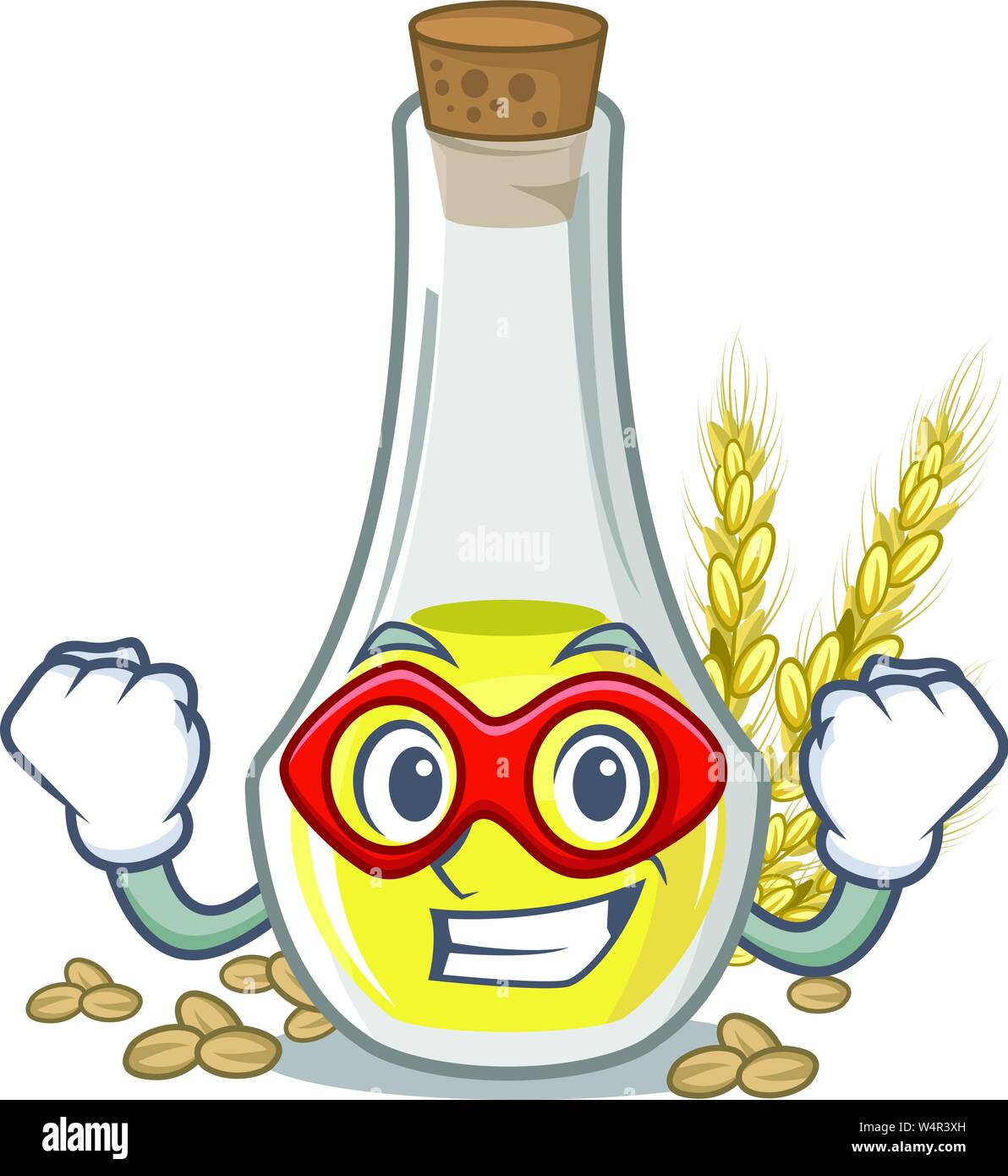 Super hero wheat germ oil the mascot shape vector illustration Stock Vector