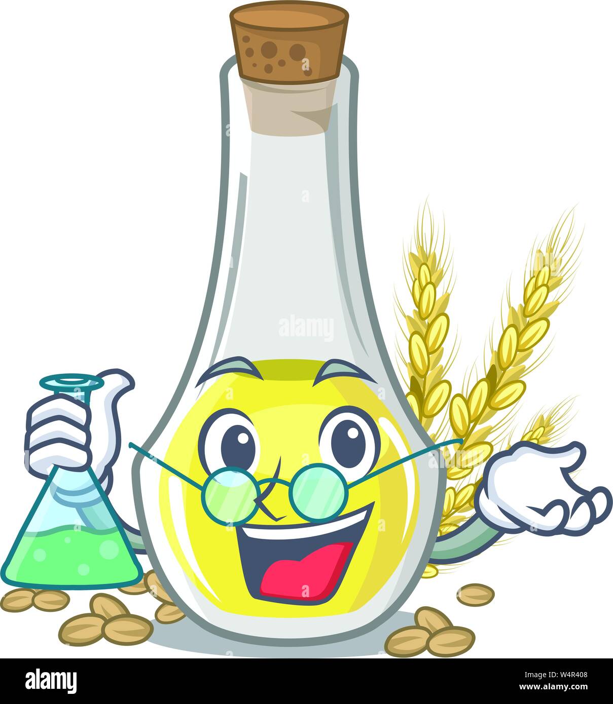 Professor wheat germ oil the mascot shape vector illustration Stock Vector