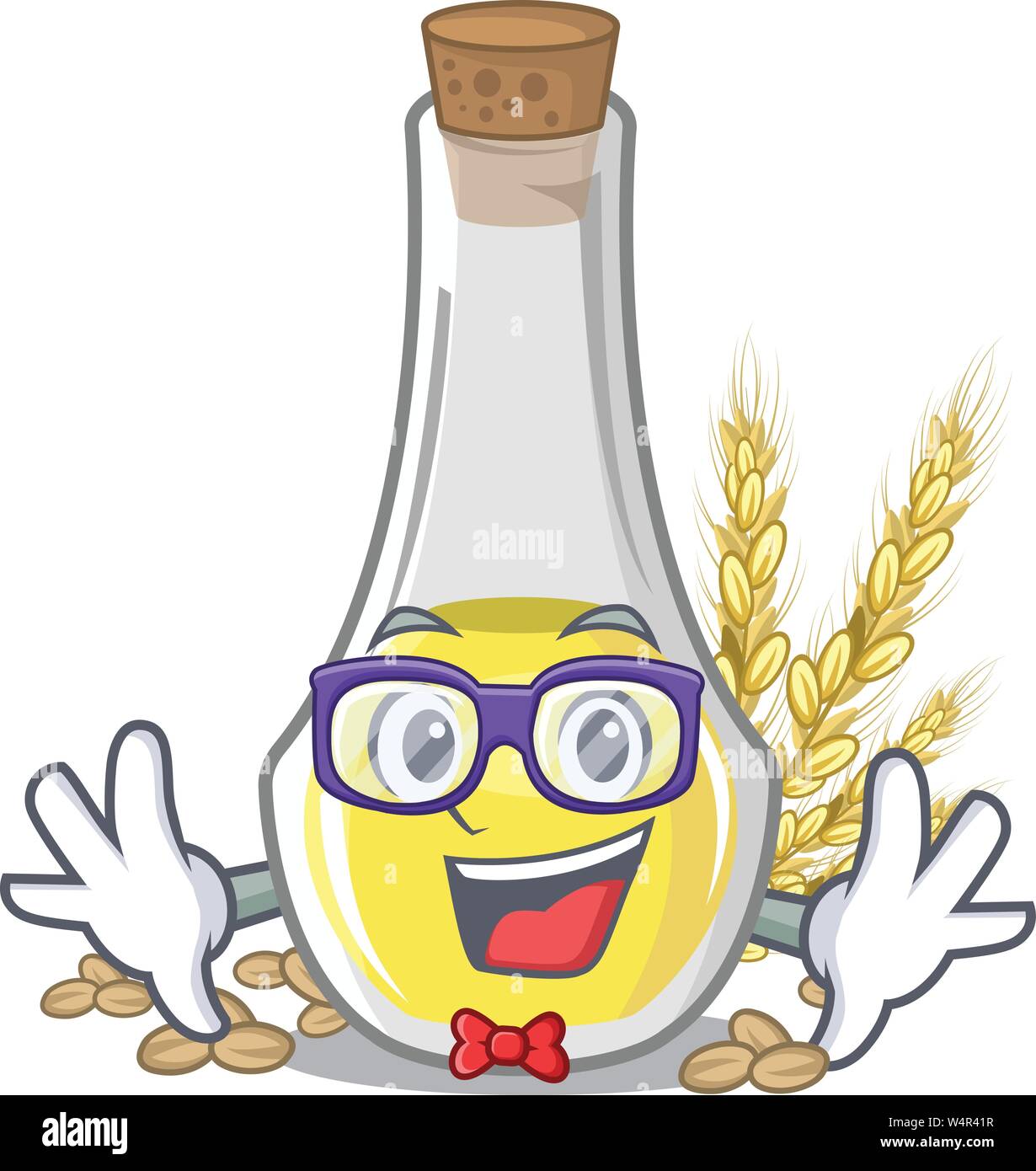 Geek wheat germ oil the mascot shape vector illustration Stock Vector