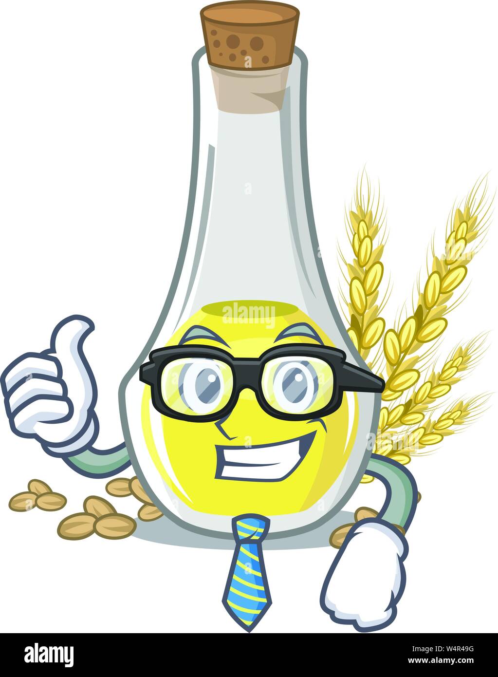 Businessman wheat germ oil the mascot shape vector illustration Stock Vector