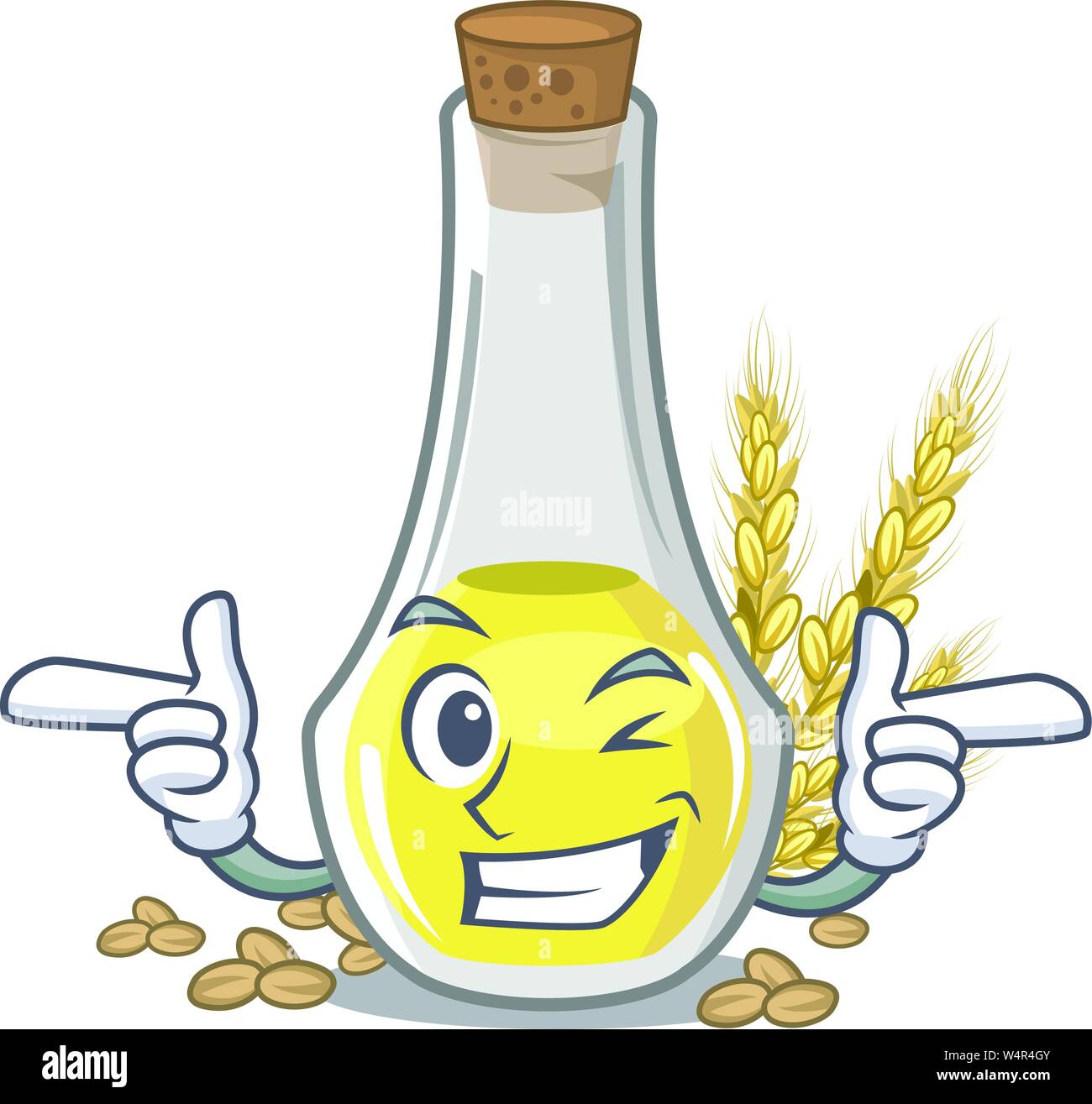 Wink wheat germ oil the mascot shape vector illustration Stock Vector