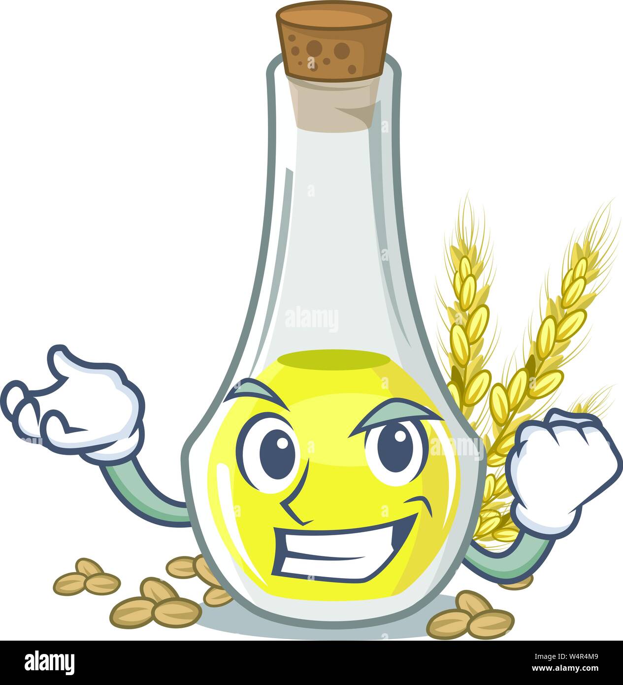 Successful wheat germ oil the mascot shape vector illustration Stock Vector