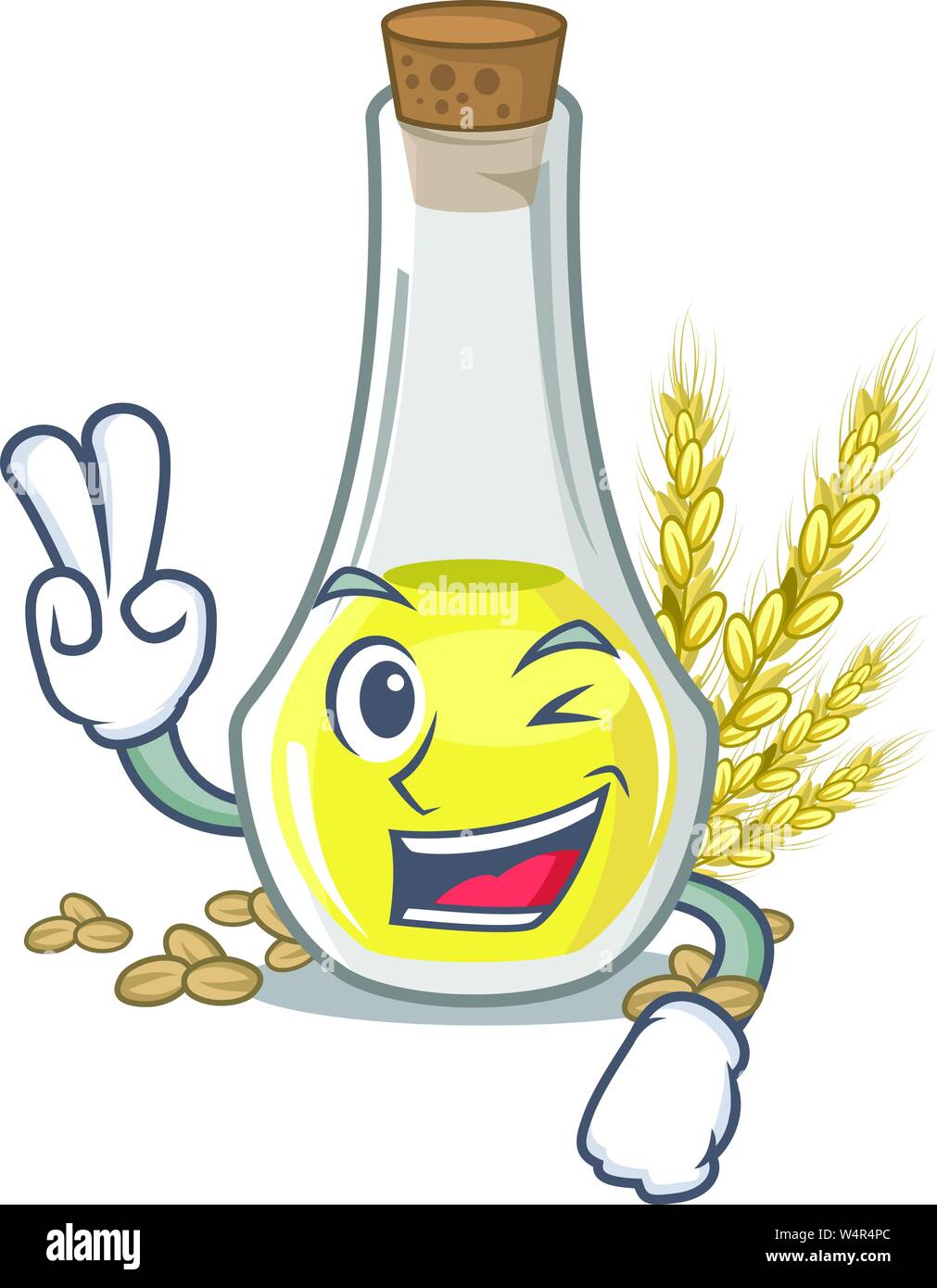 Two finger wheat germ oil the mascot shape vector illustration Stock Vector