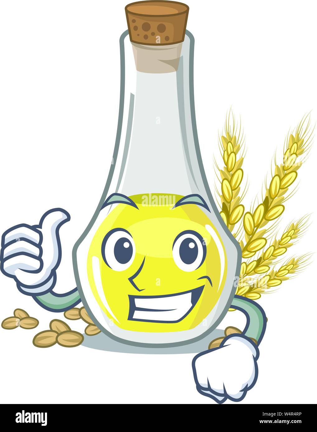Thumbs up wheat germ oil the mascot shape vector illustration Stock Vector
