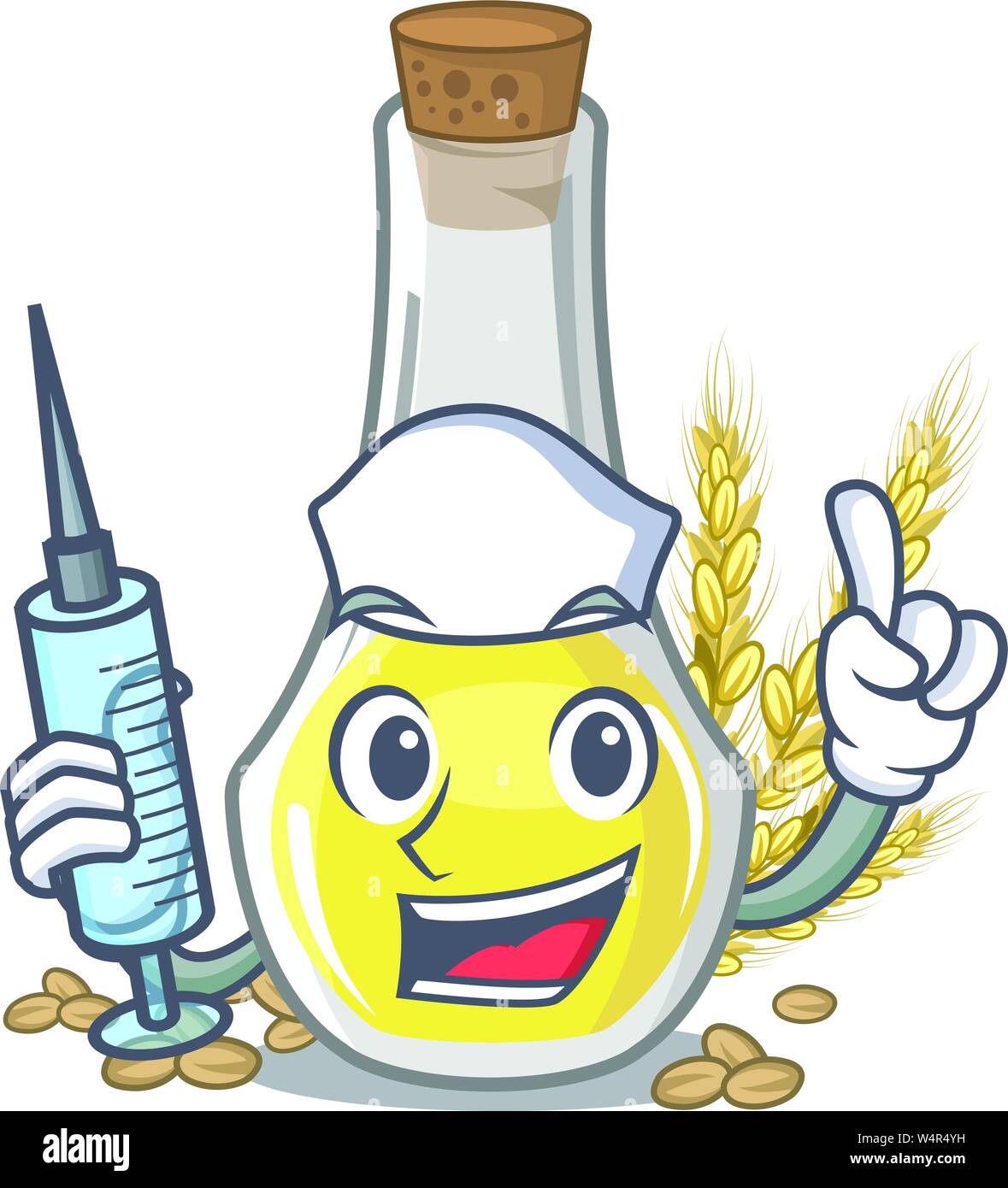Nurse wheat germ oil the mascot shape vector illustration Stock Vector