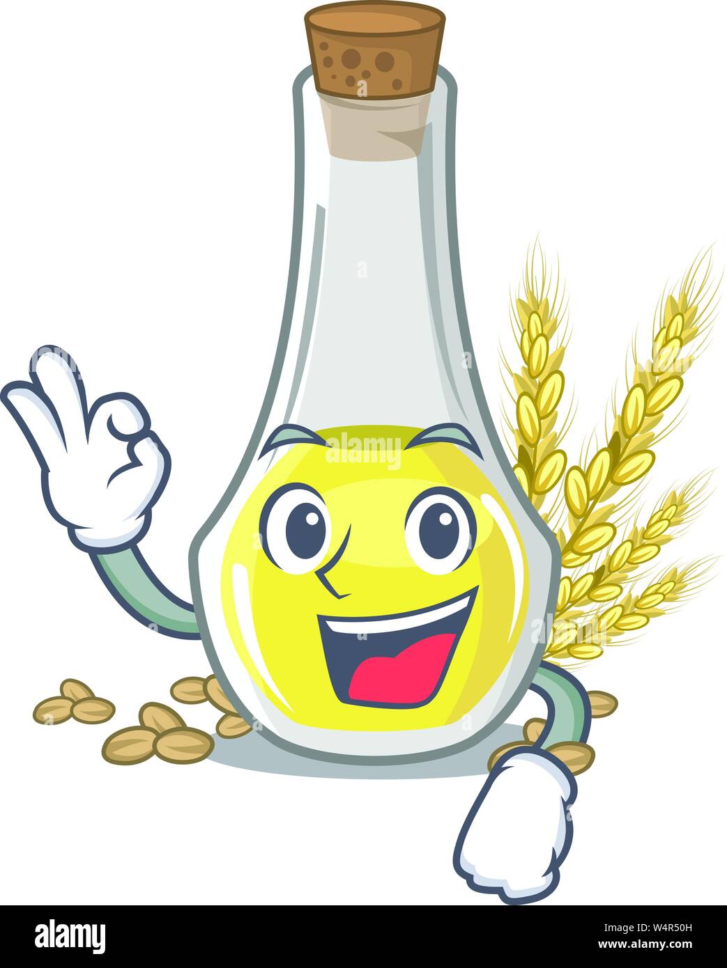 Okay wheat germ oil the mascot shape vector illustration Stock Vector