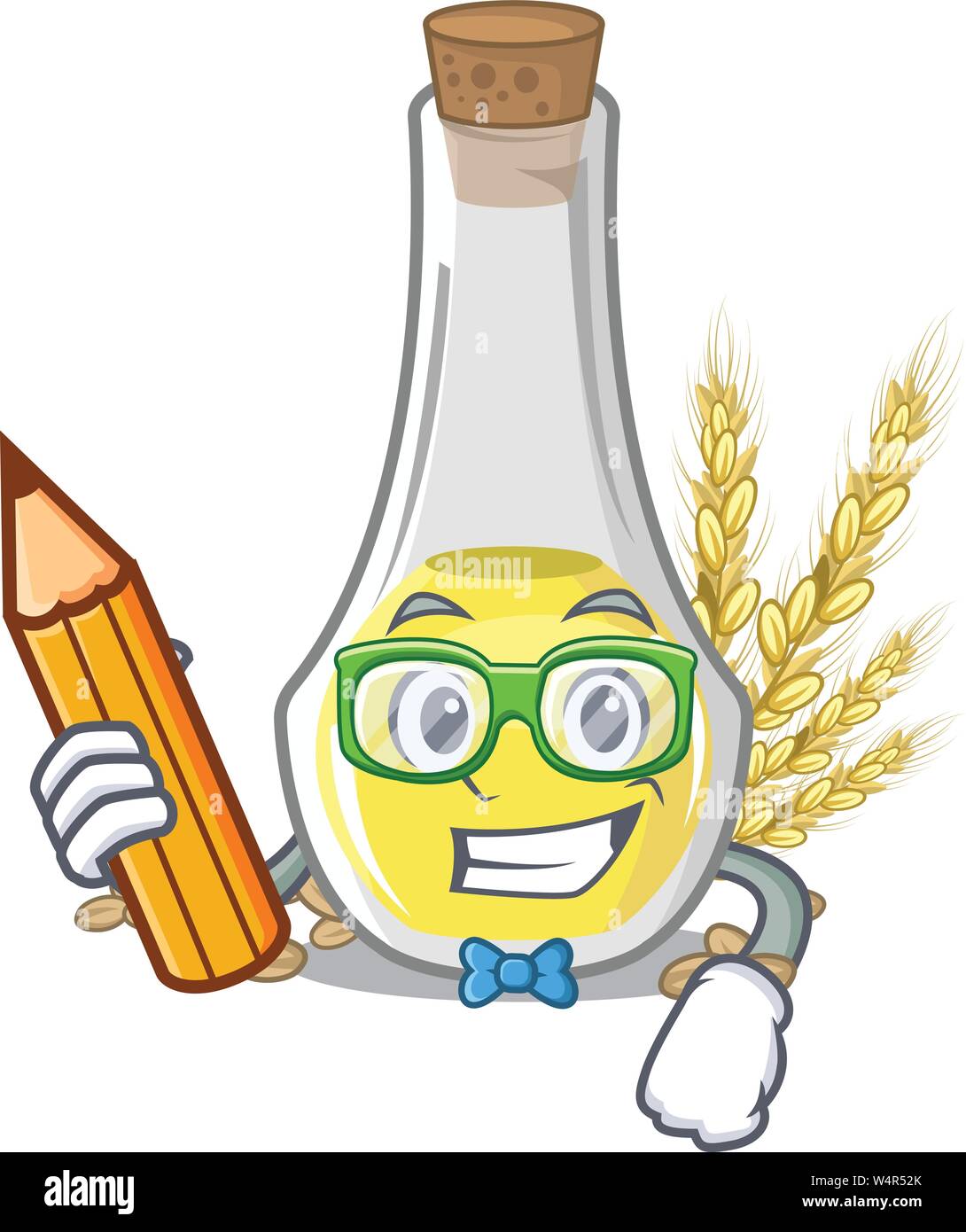 Student wheat germ oil the mascot shape vector illustration Stock Vector