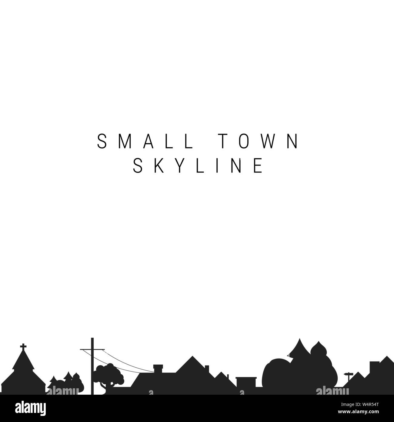 Small Town Skyline Silhouette. Vector Illustration Stock Vector Image
