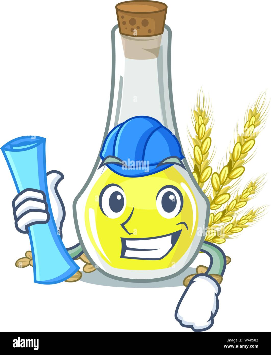 Architect wheat germ oil the mascot shape vector illustration Stock Vector