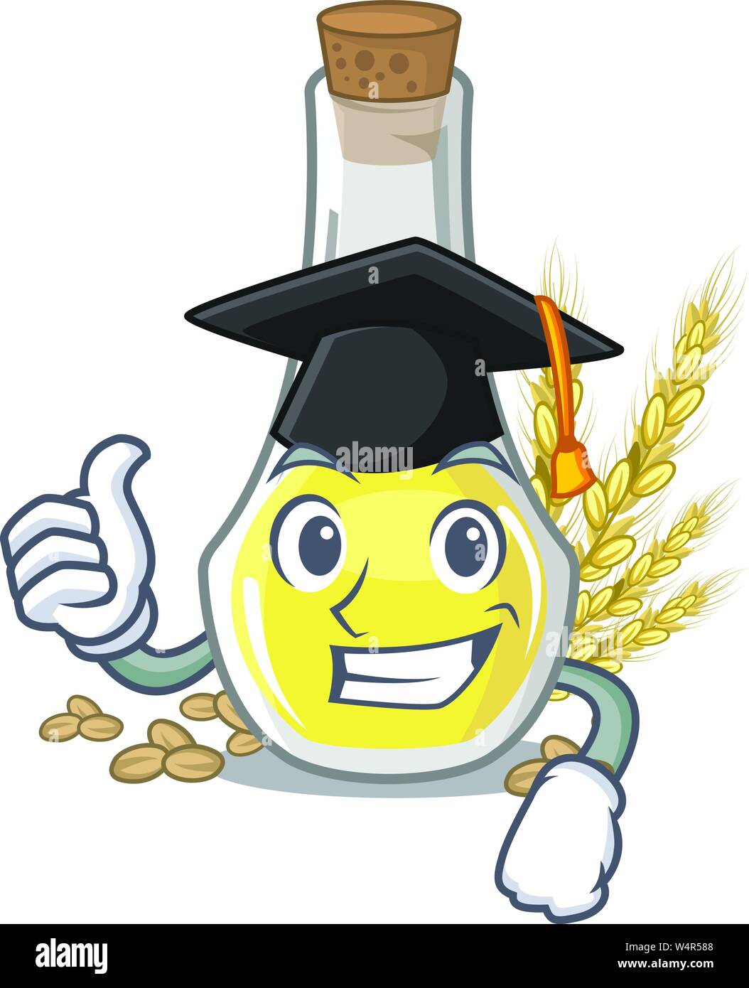 Graduation wheat germ oil the mascot shape vector illustration Stock Vector
