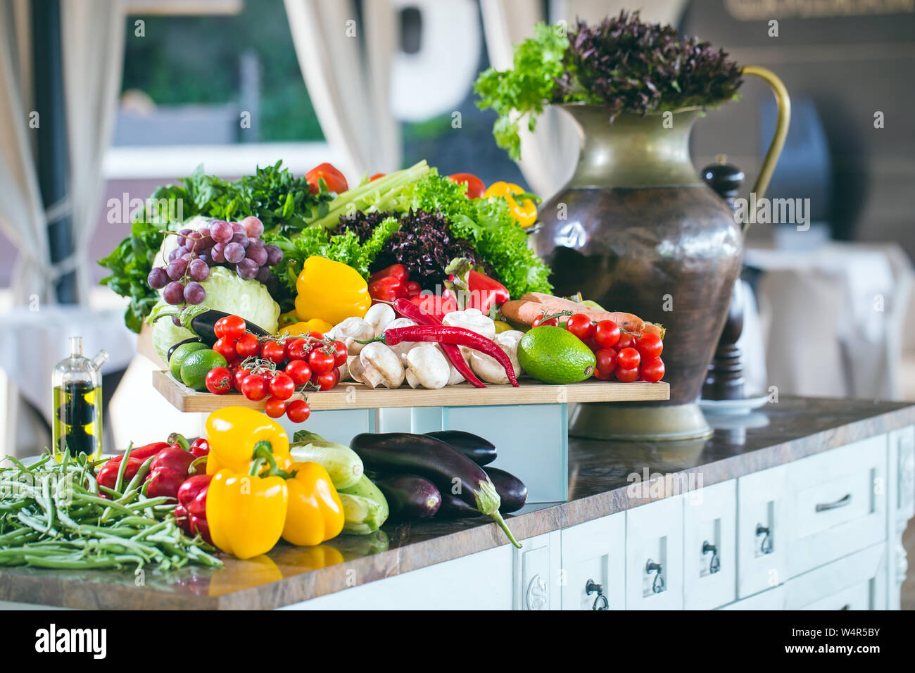 A lot of vegetables on the table Stock Photo