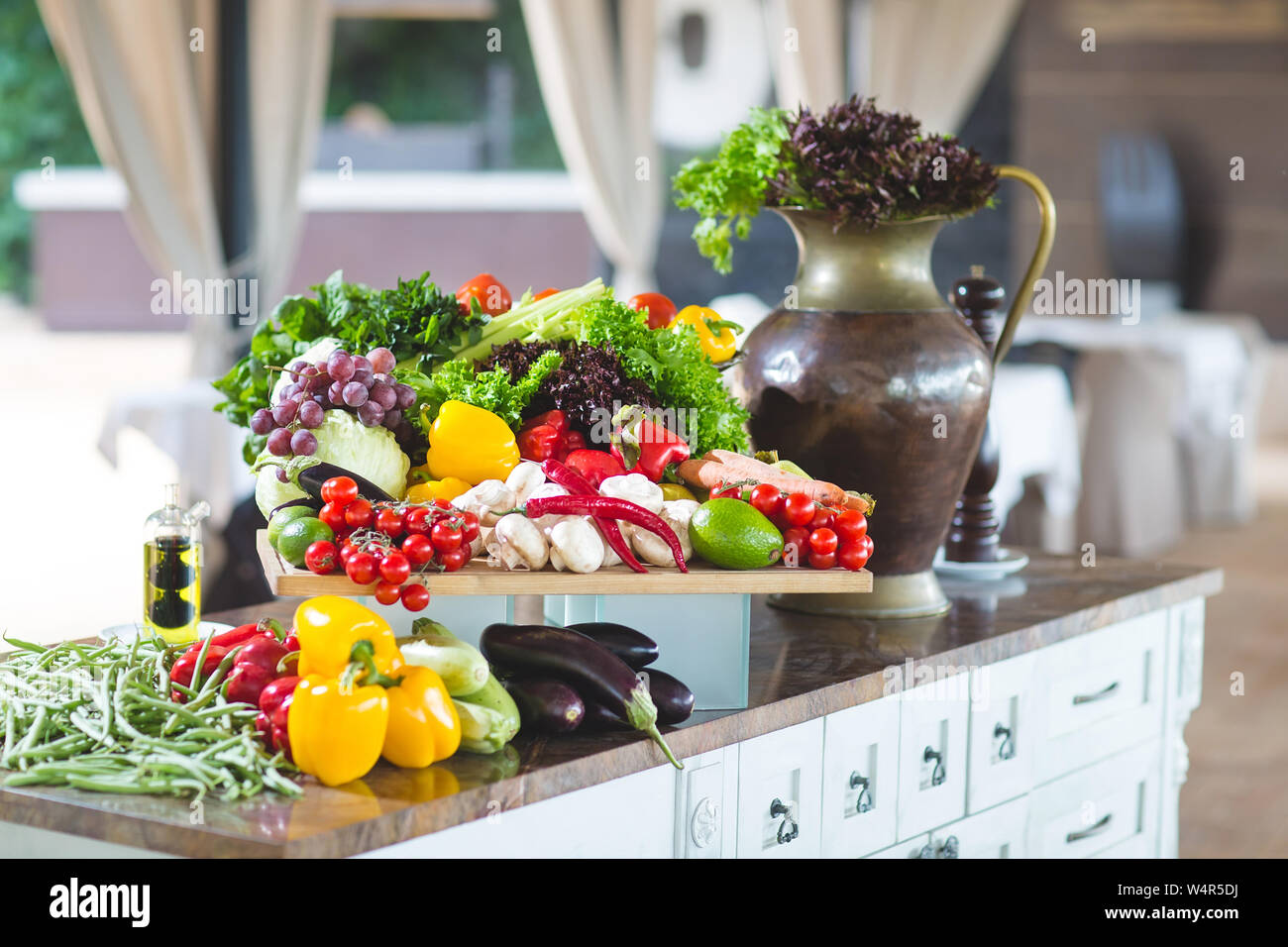 A lot of vegetables on the table Stock Photo