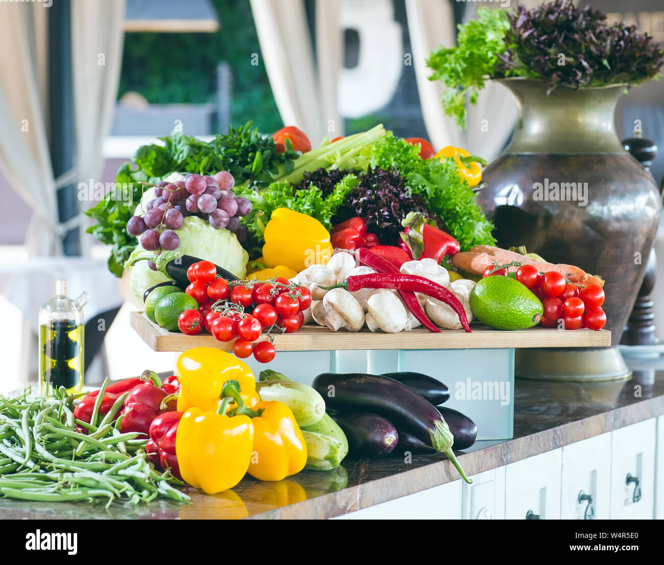 A lot of vegetables on the table Stock Photo