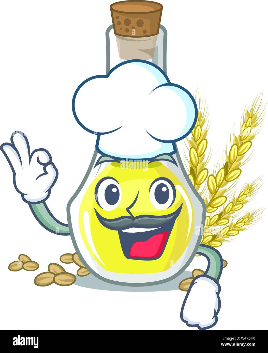 Chef wheat germ oil the mascot shape vector illustration Stock Vector