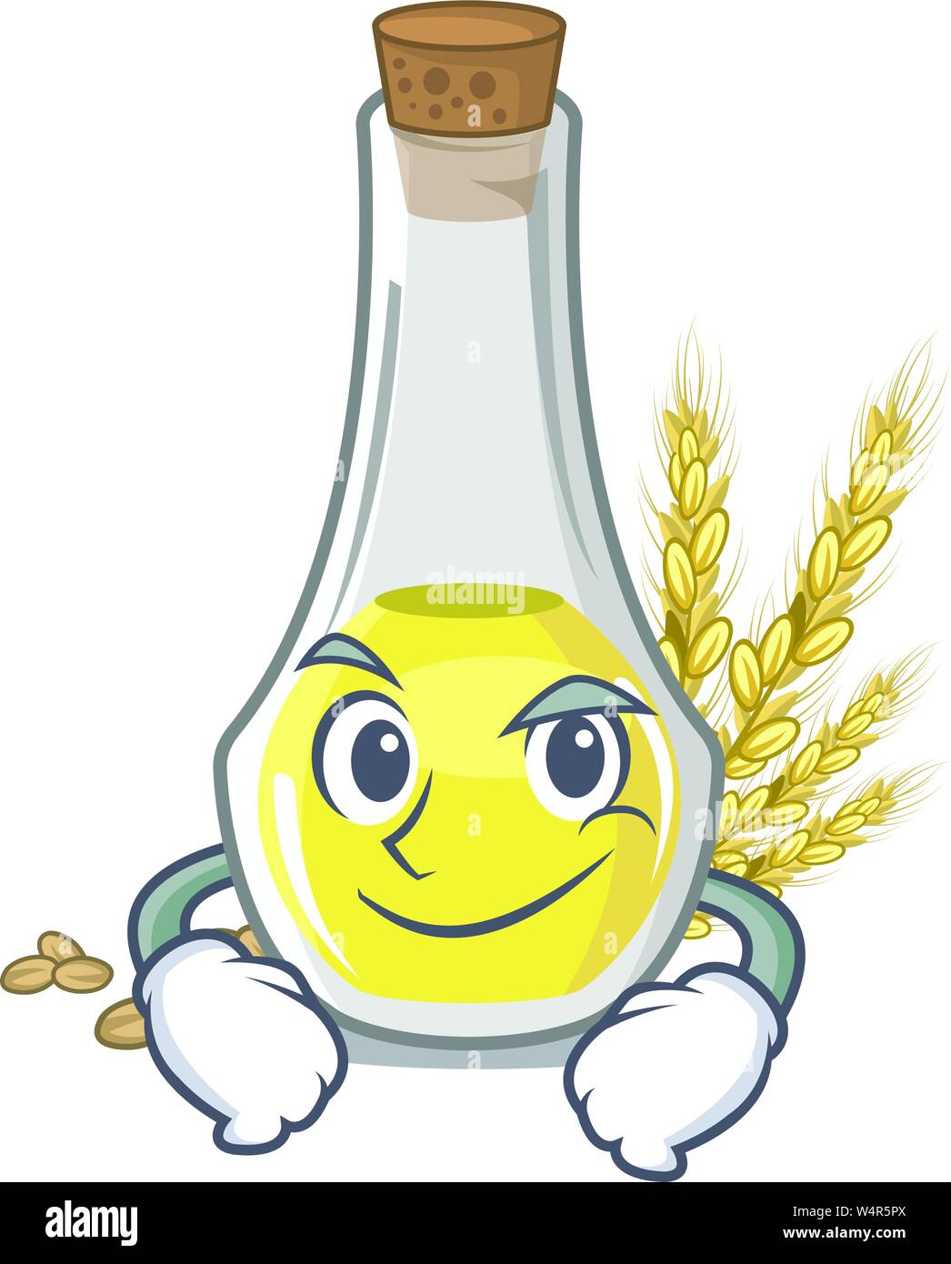 Smirking wheat germ oil the mascot shape vector illustration Stock Vector