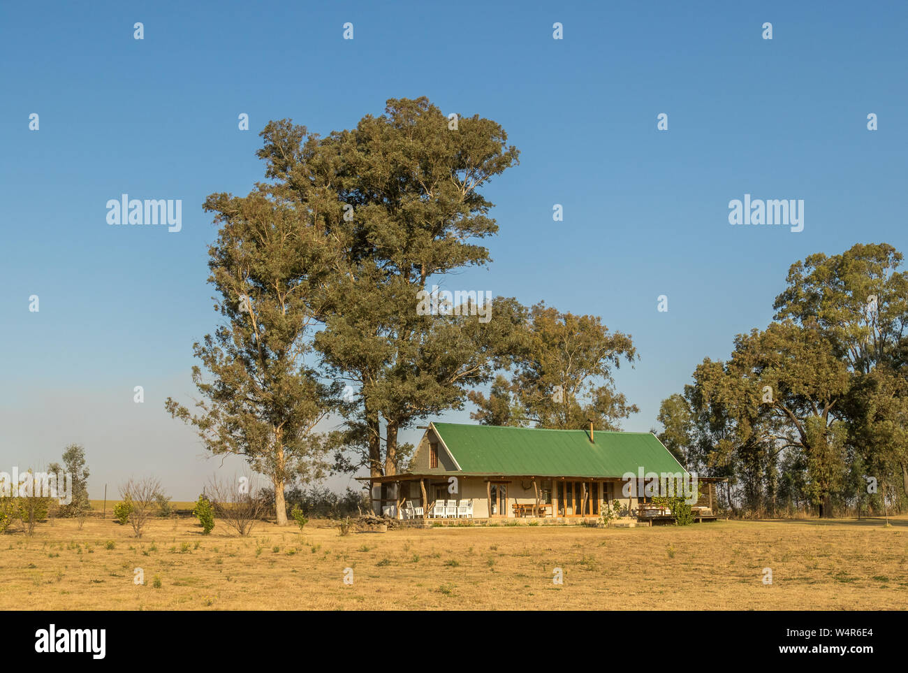 Bergville, South Africa - An accommodation unit at the Dalmore Guest Farm in the KwaZulu-Natal Midlands image in landscape format Stock Photo