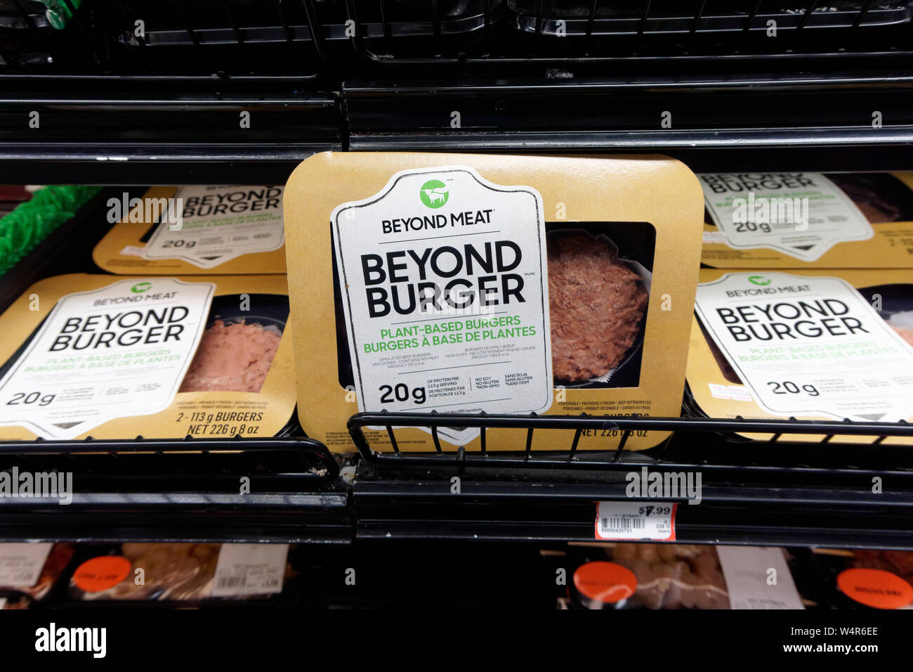 Beyond meat plant based burger package hires stock photography and