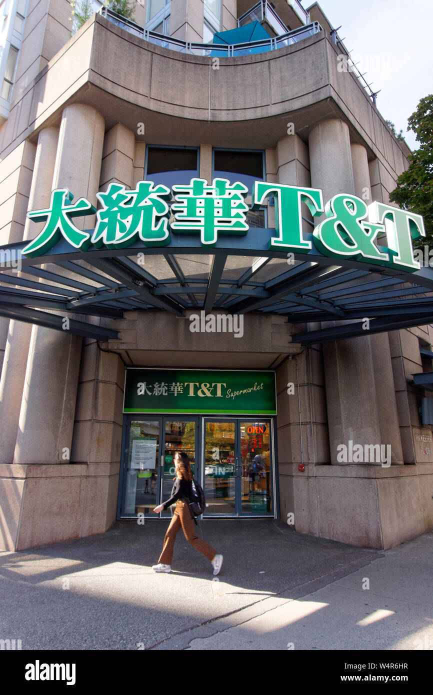 T&T Supermarket, an Asian supermarket at International Village, Vancouver, BC, Canada Stock Photo