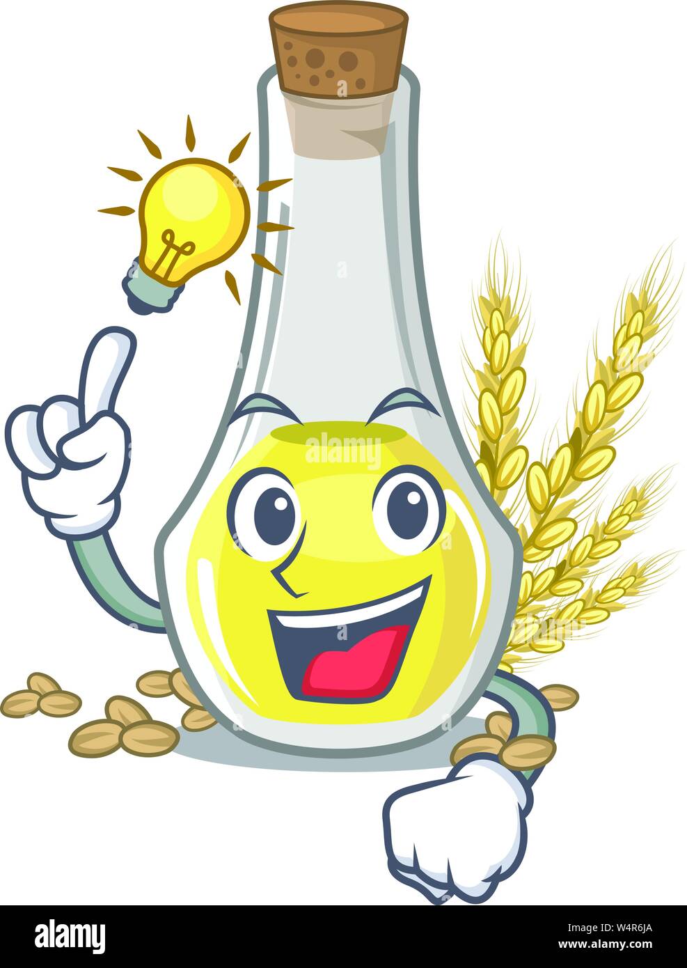 Have an idea wheat germ oil at cartoon table vector illustration Stock Vector