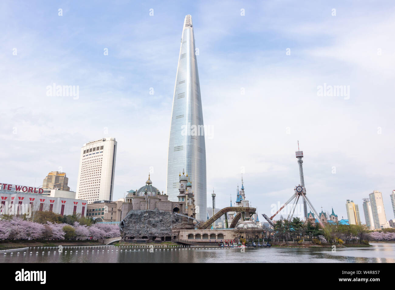 Seoul, South Korea - April 11 2019 : Lotte tower in Seoul Stock Photo