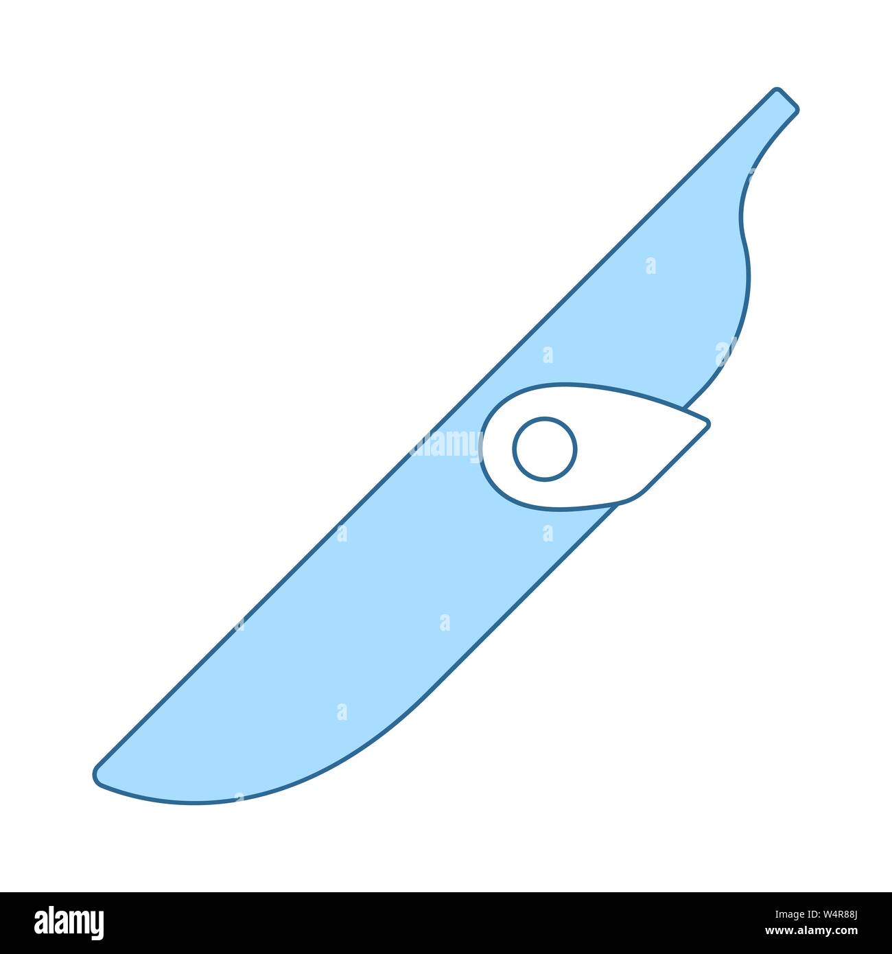 Knife Scabbard Icon. Thin Line With Blue Fill Design. Vector Illustration. Stock Vector