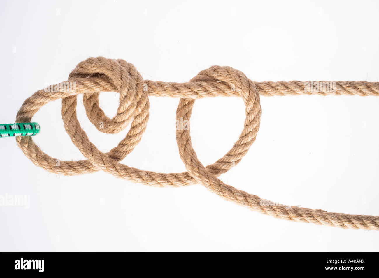 TautLine Hitch Knot on white background. Rope node Stock Photo Alamy