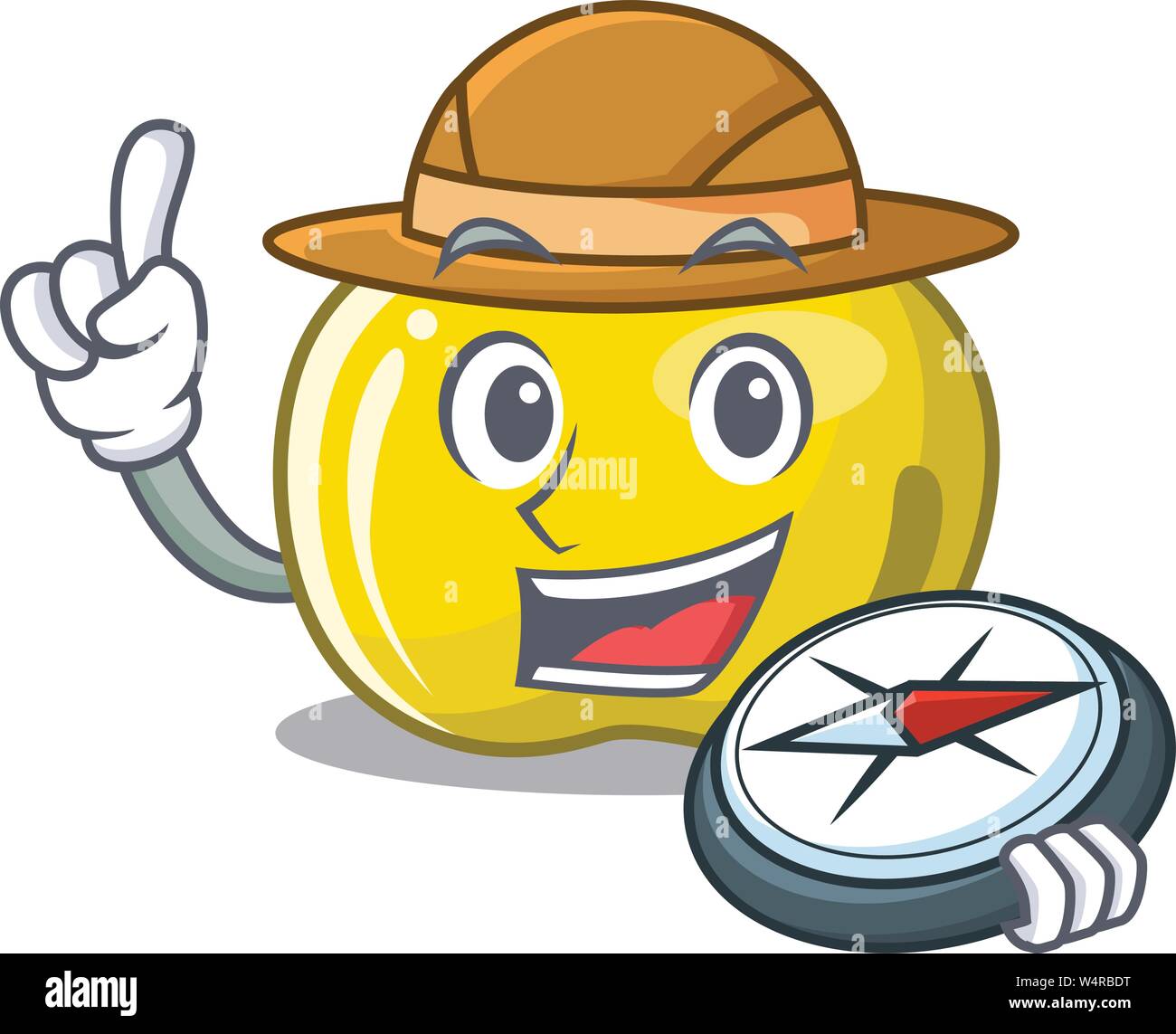Explorer yellow apple isolated with the mascot vector illustration ...