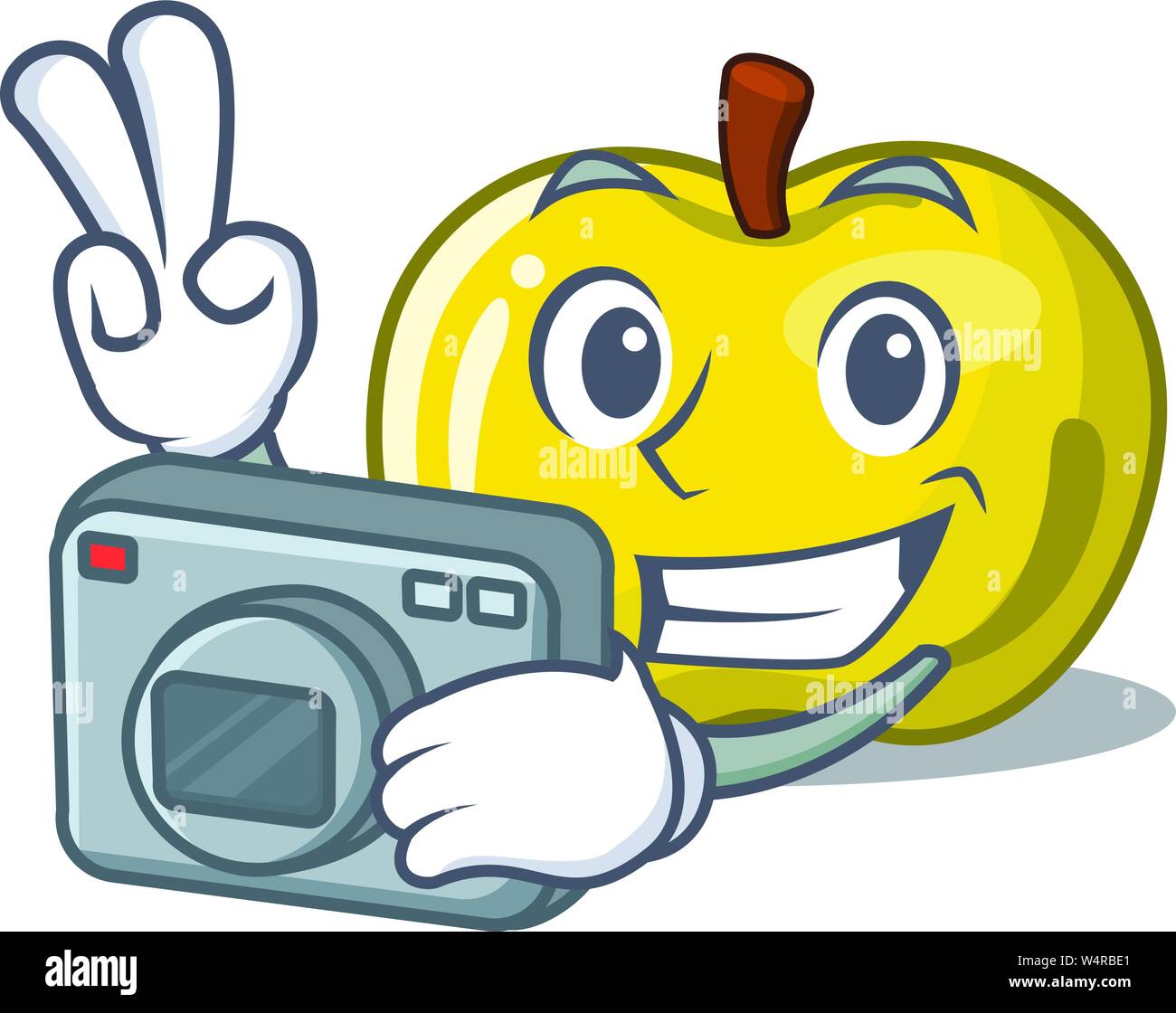 Photographer yellow apple isolated with the mascot vector illustration ...