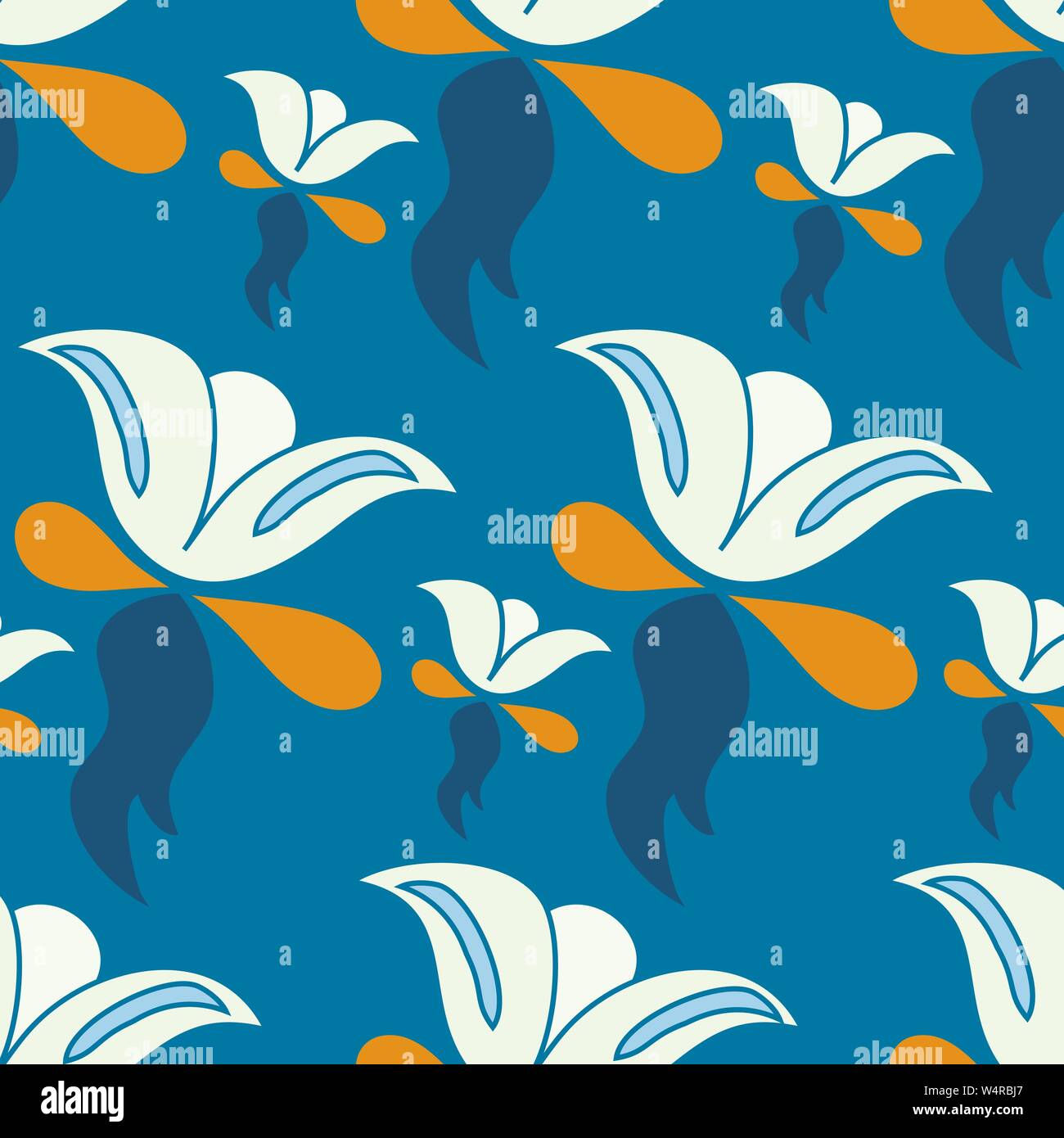 abstract flowers on a blue background vector illustration Stock Vector