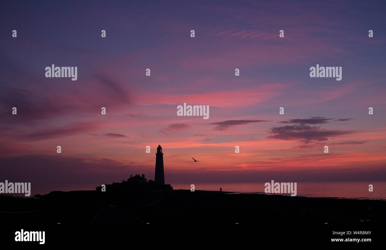 July Lighthouse Sunrise at St Mary's Lighthouse in Whitley Bay. The UK could encounter ...