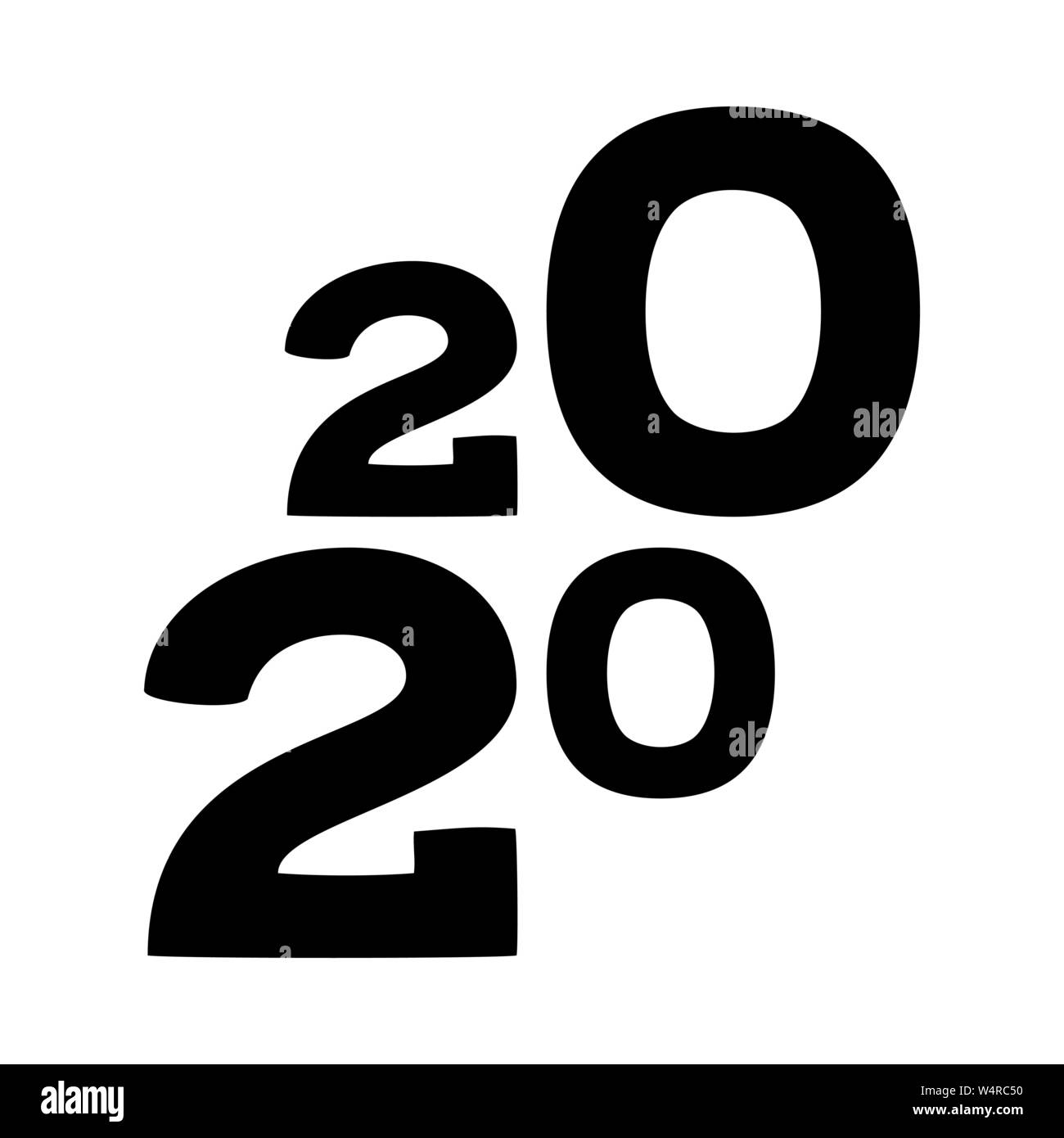 Black and white 2020 diagonal new year poster Stock Vector Image & Art